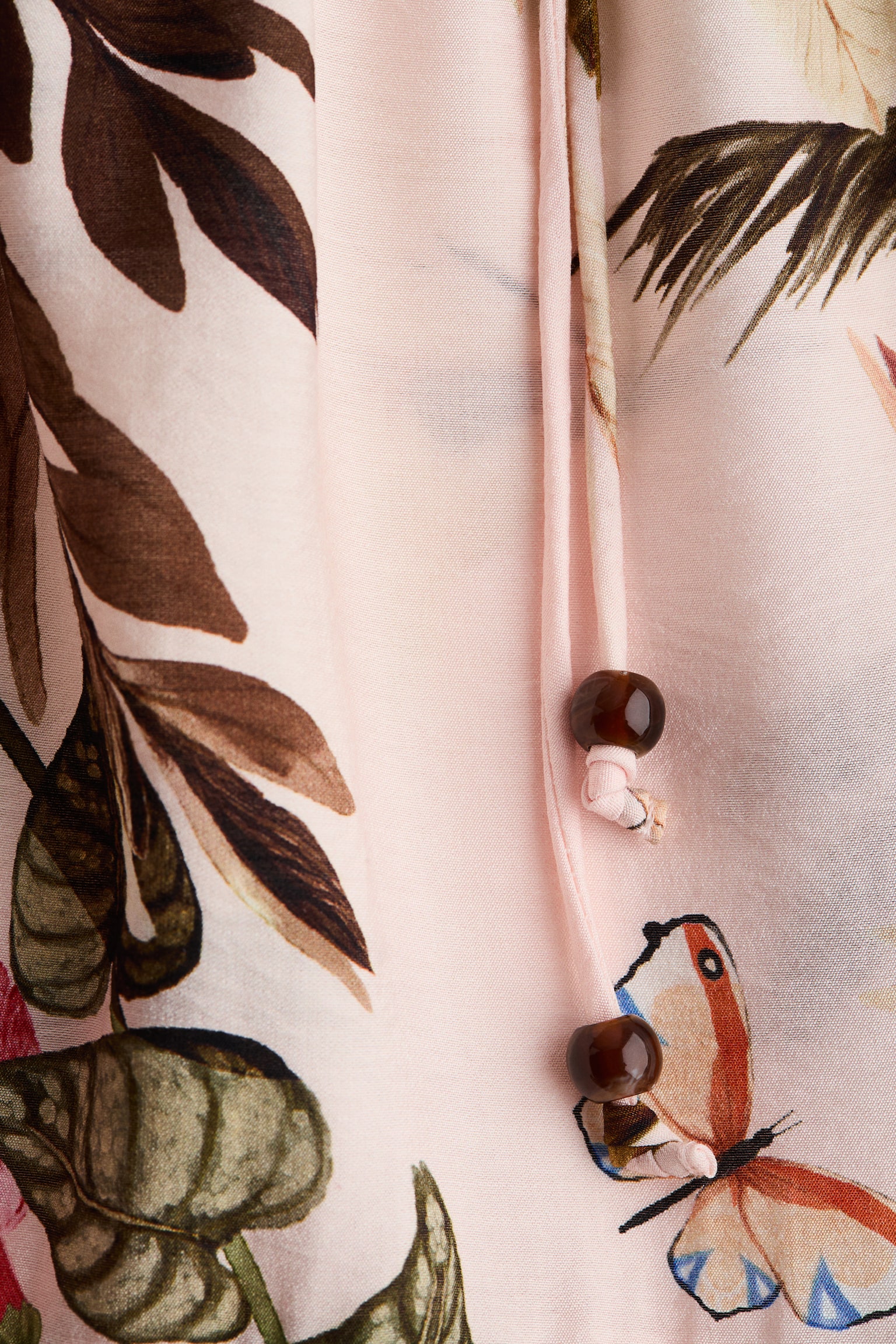 Tie-belt midi dress - Light pink/Floral - 7