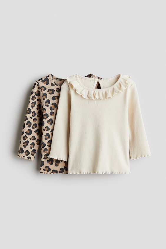 Детские топы H&M 2-pack Ribbed Jersey Tops