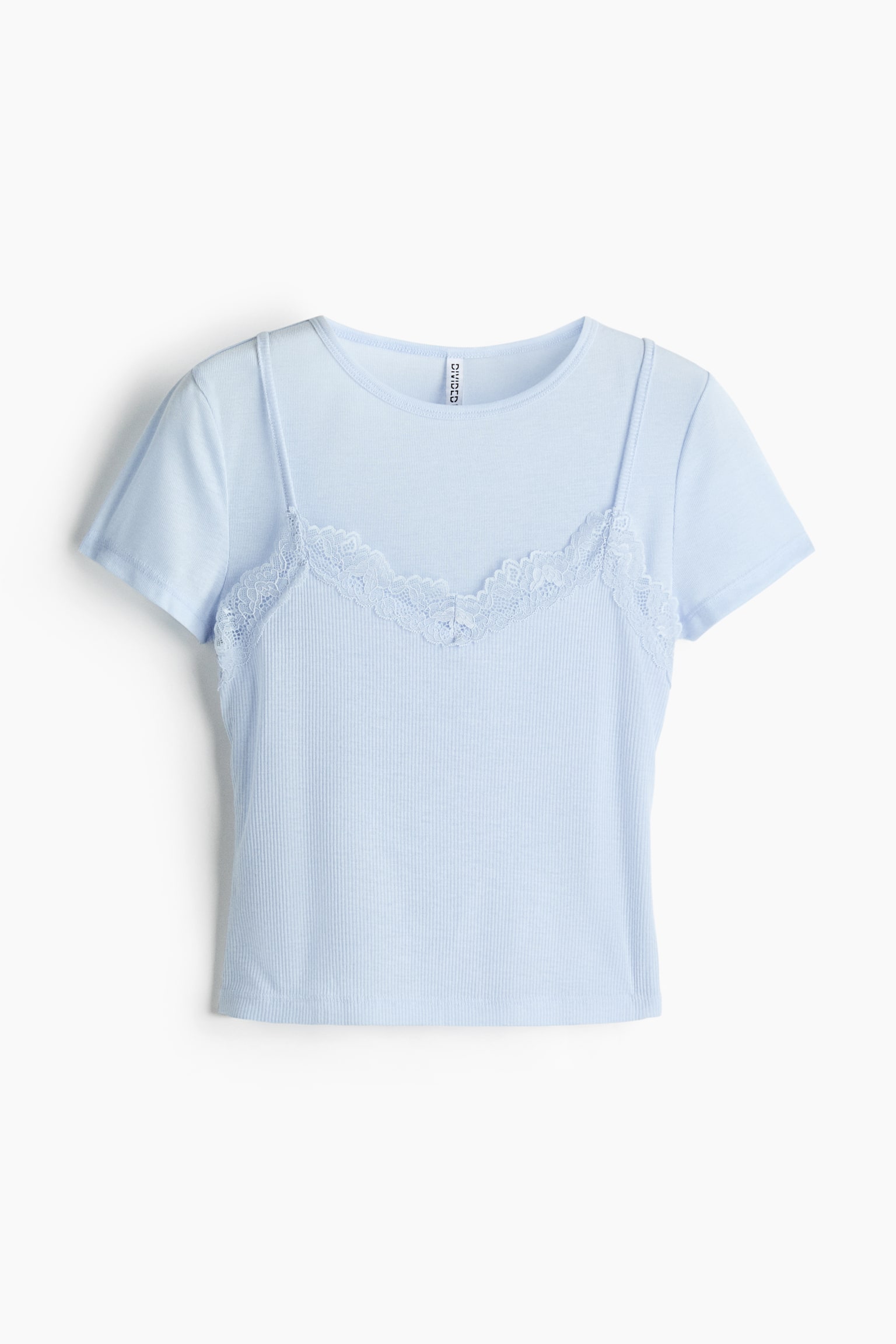 レーストリムレイヤードトップス - Light blue/ライトモール/クリーム - 1