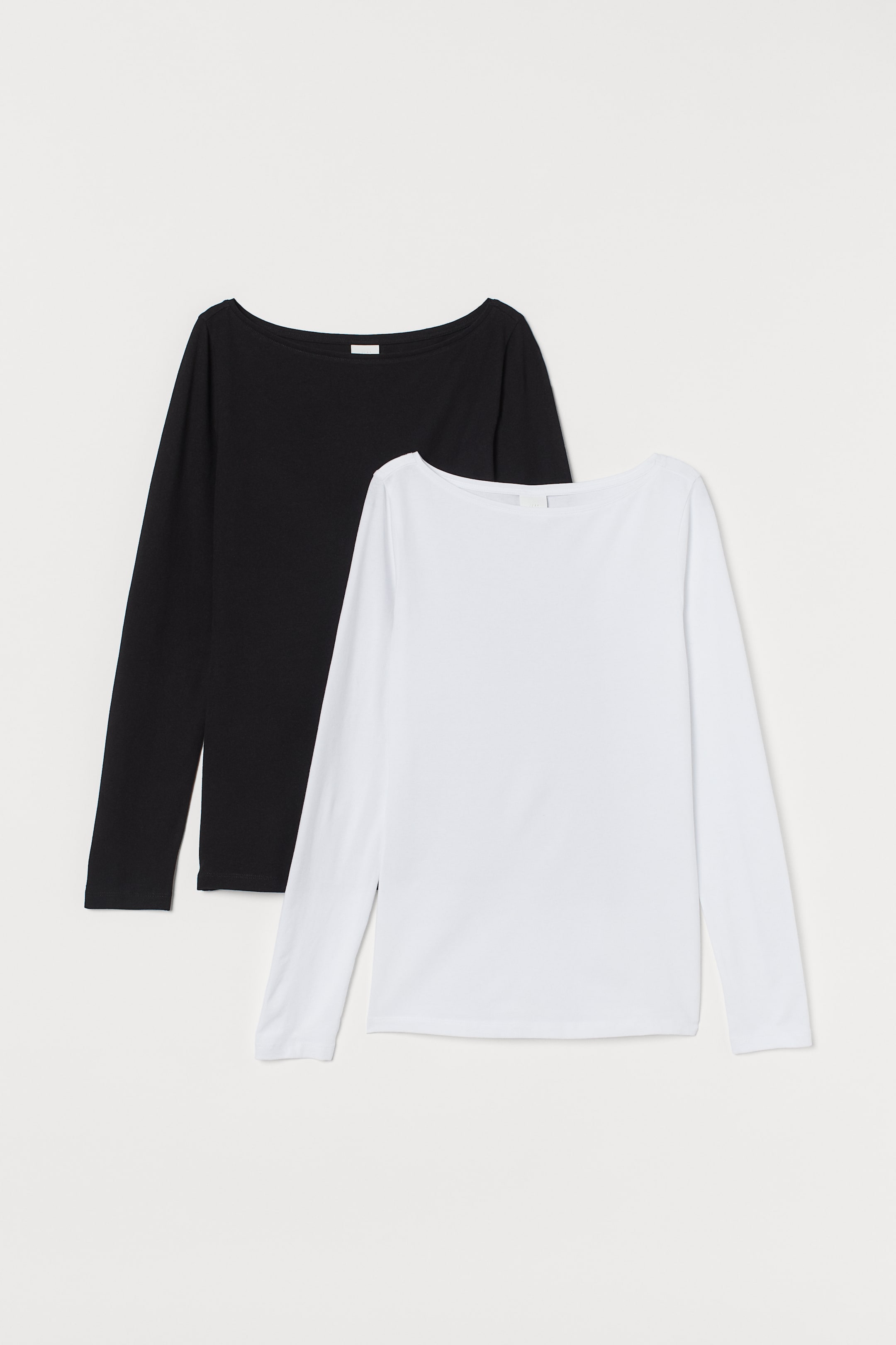 View larger image: 2-pack long-sleeve jersey tops - Black/White - Ladies | H&M 1