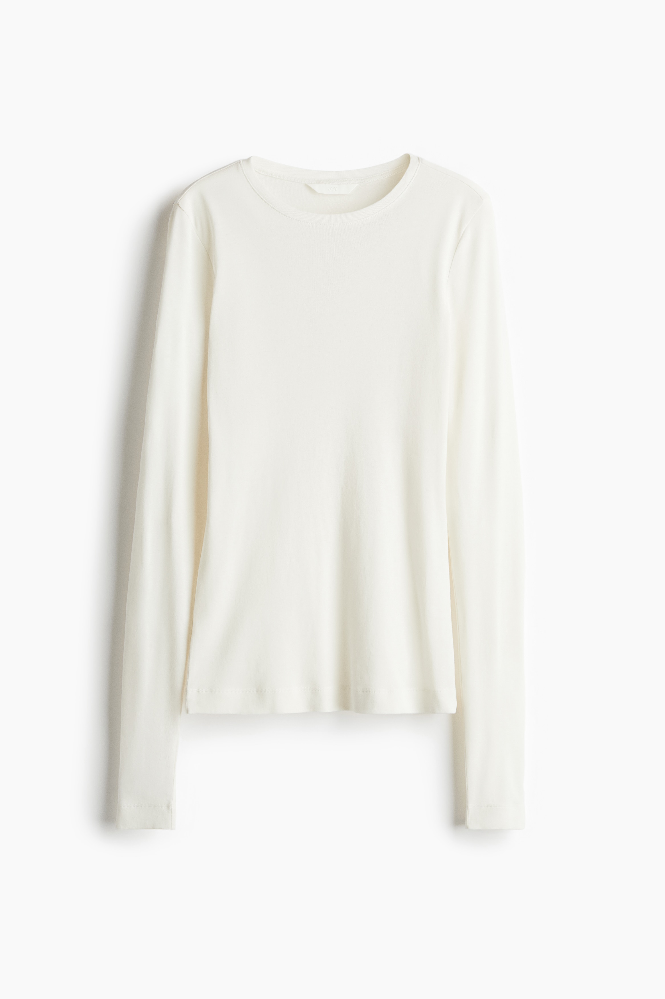 Nauwsluitende katoenen top - Roomwit