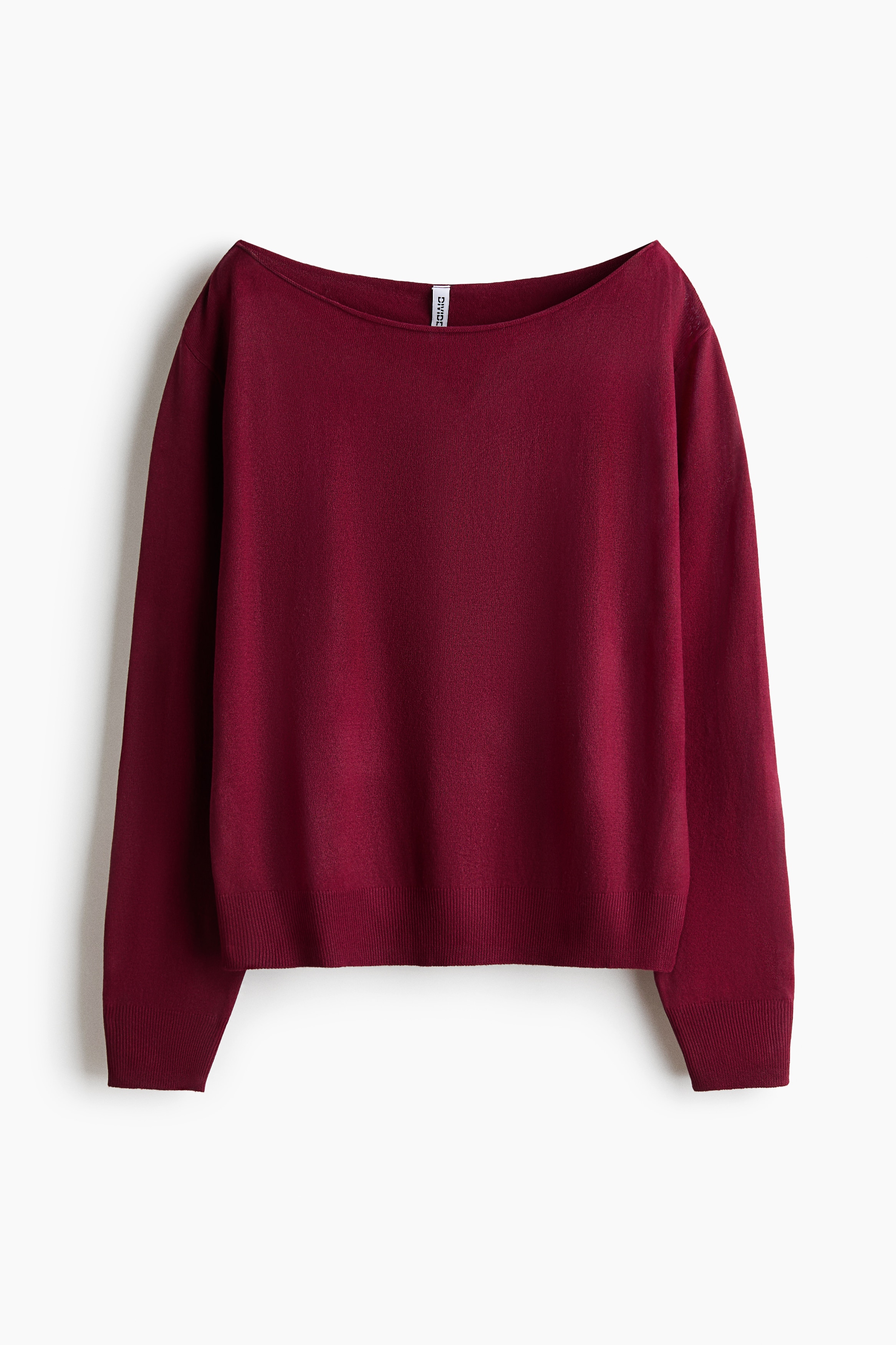 Off-the-shoulder jumper - Burgundy/Powder pink