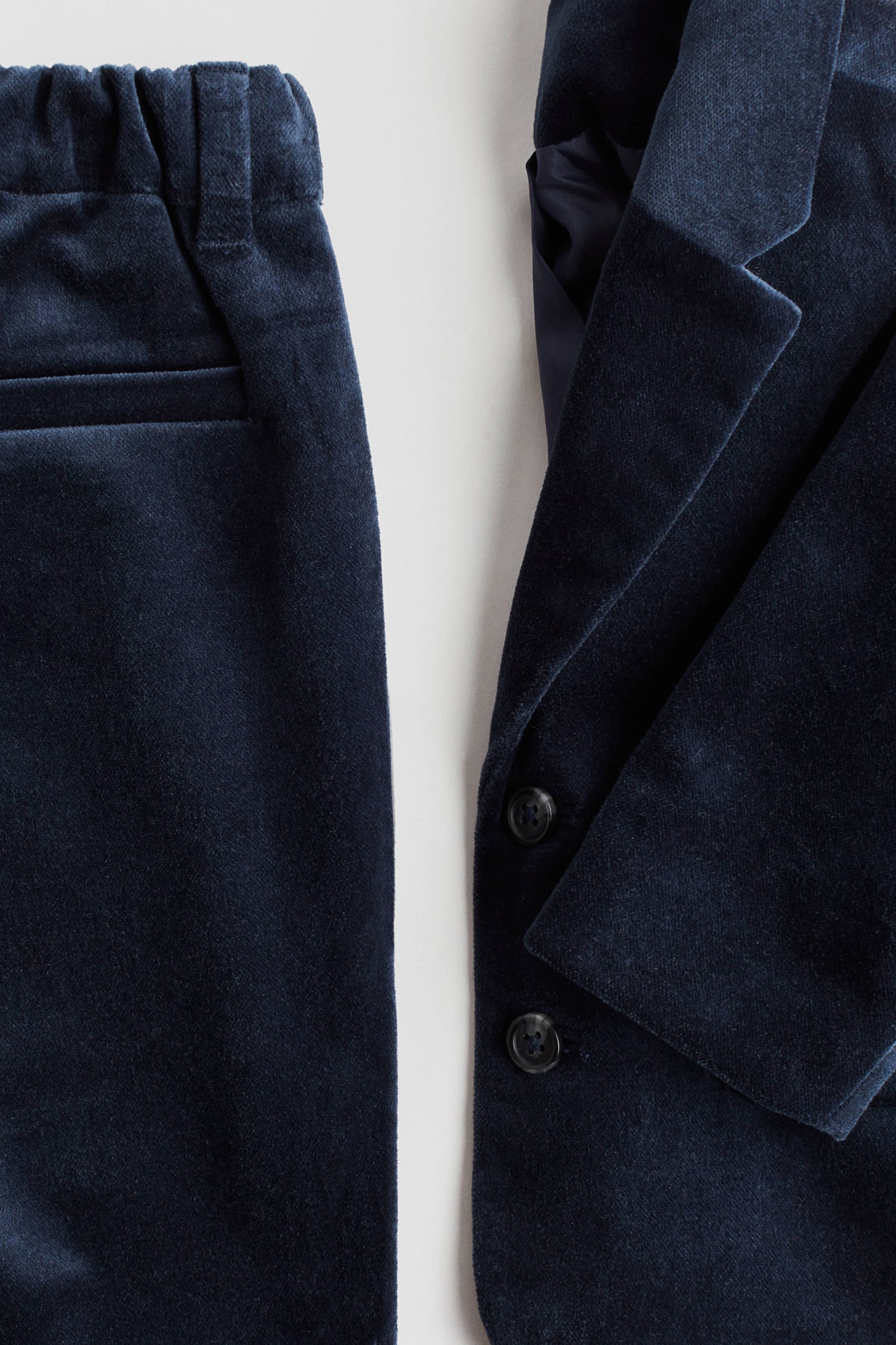 Dvoudílná elegantní sametová souprava - Navy blue