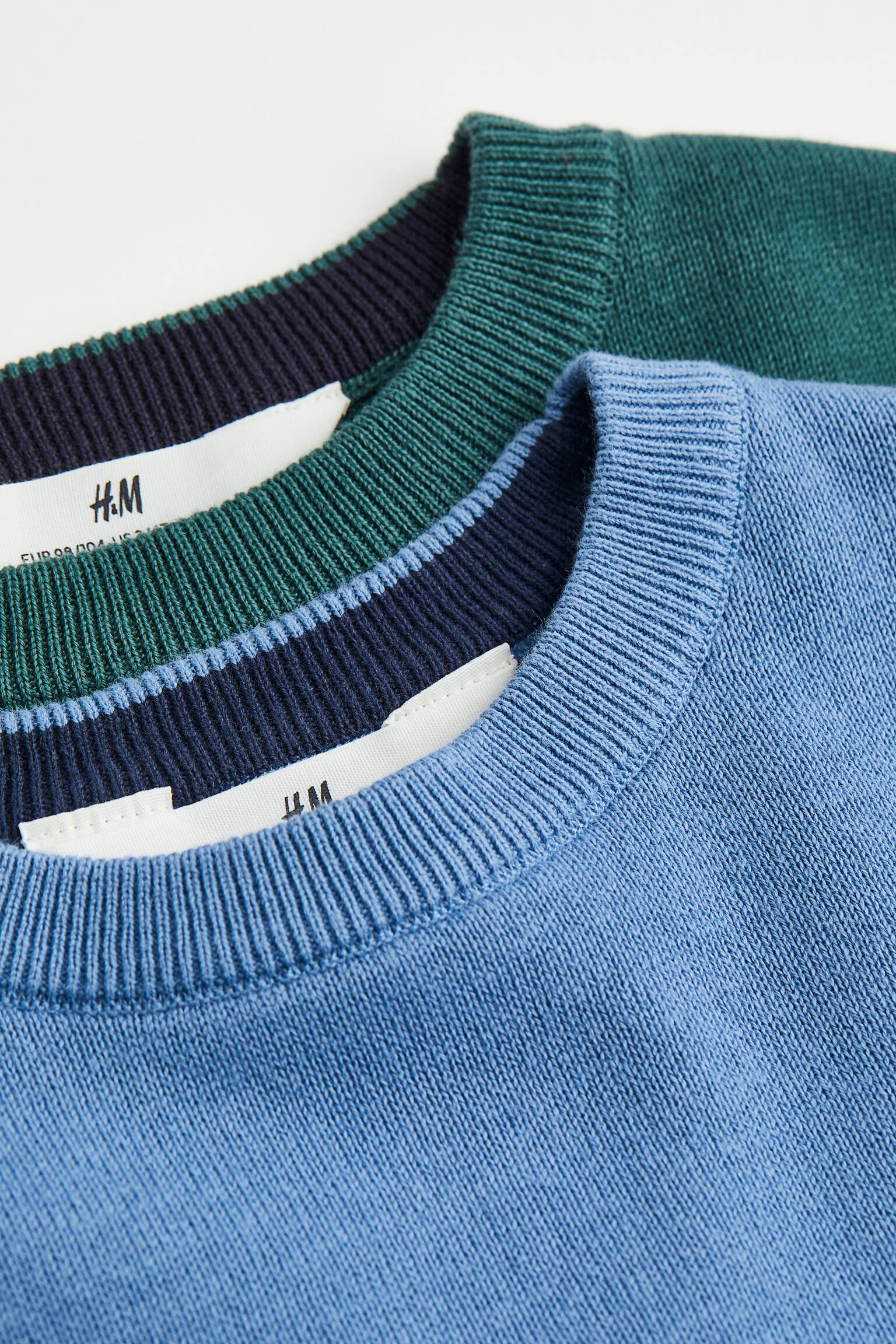 2-pack Cotton Sweaters - Dark green/Blue/Dark beige/Navy blue - 2