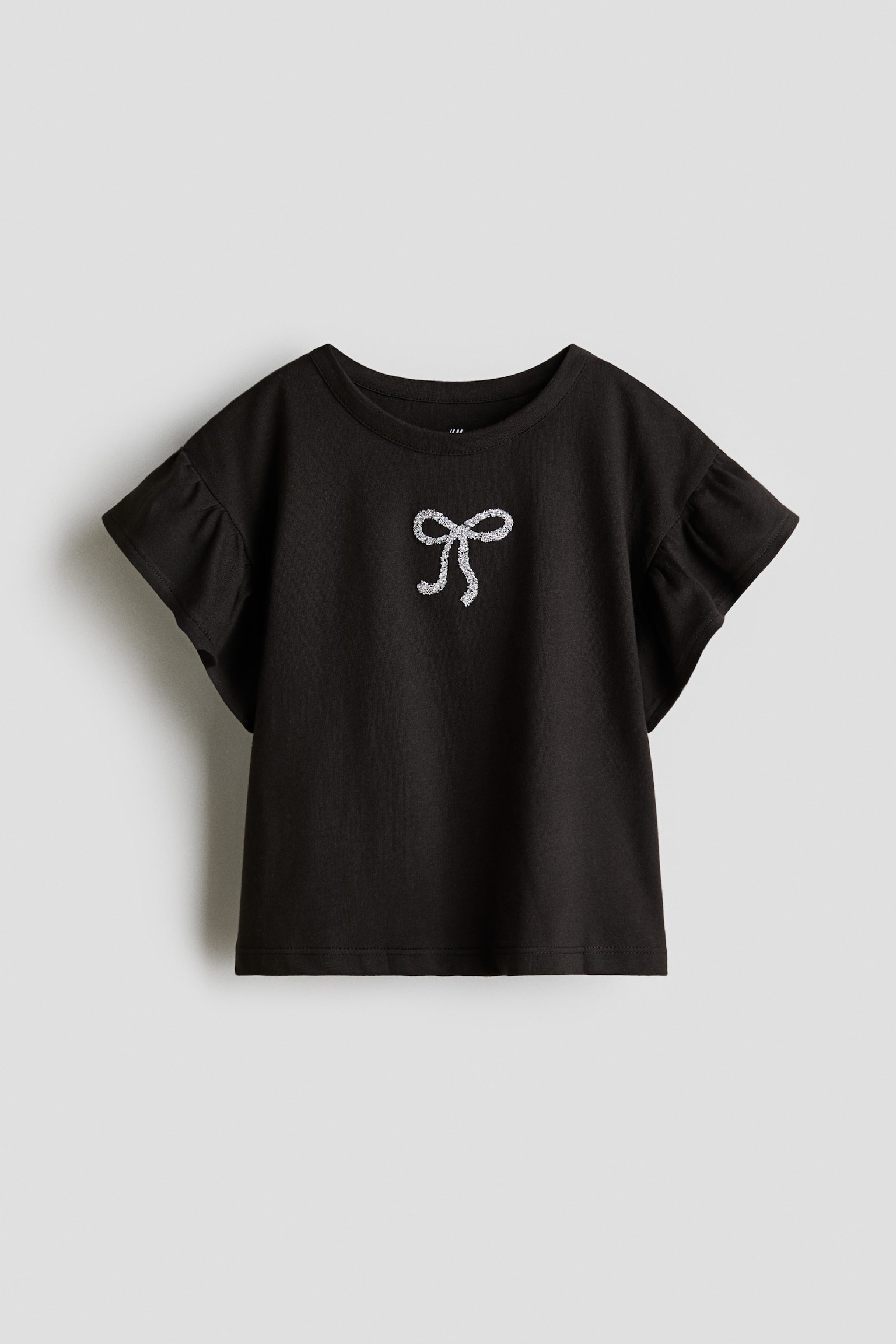 Детский топ H&M Cotton Top with Motif, цвет: Чёрный — фото 1