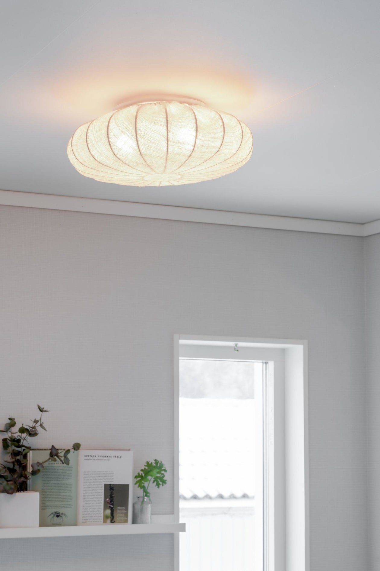 Frame plafondlamp van hout, 4-lamps