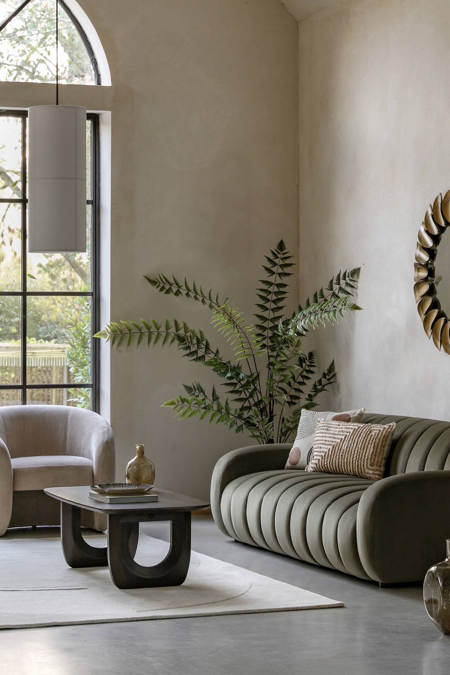 Ridged 3 Seater Sofa - Green - 5