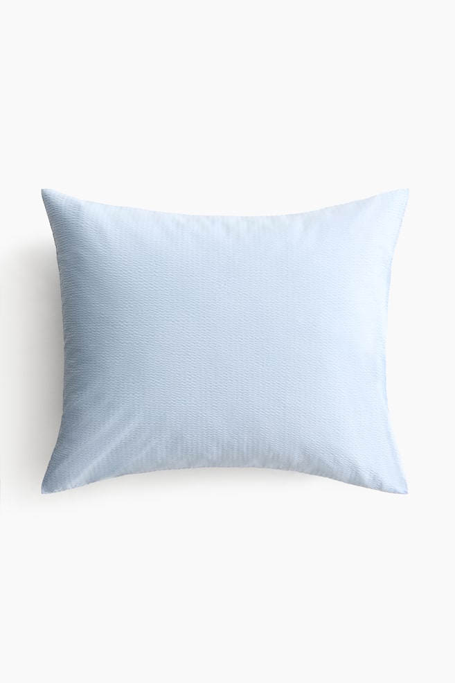 Seersucker Pillowcase - Light blue/Light yellow/Light taupe/White - 1