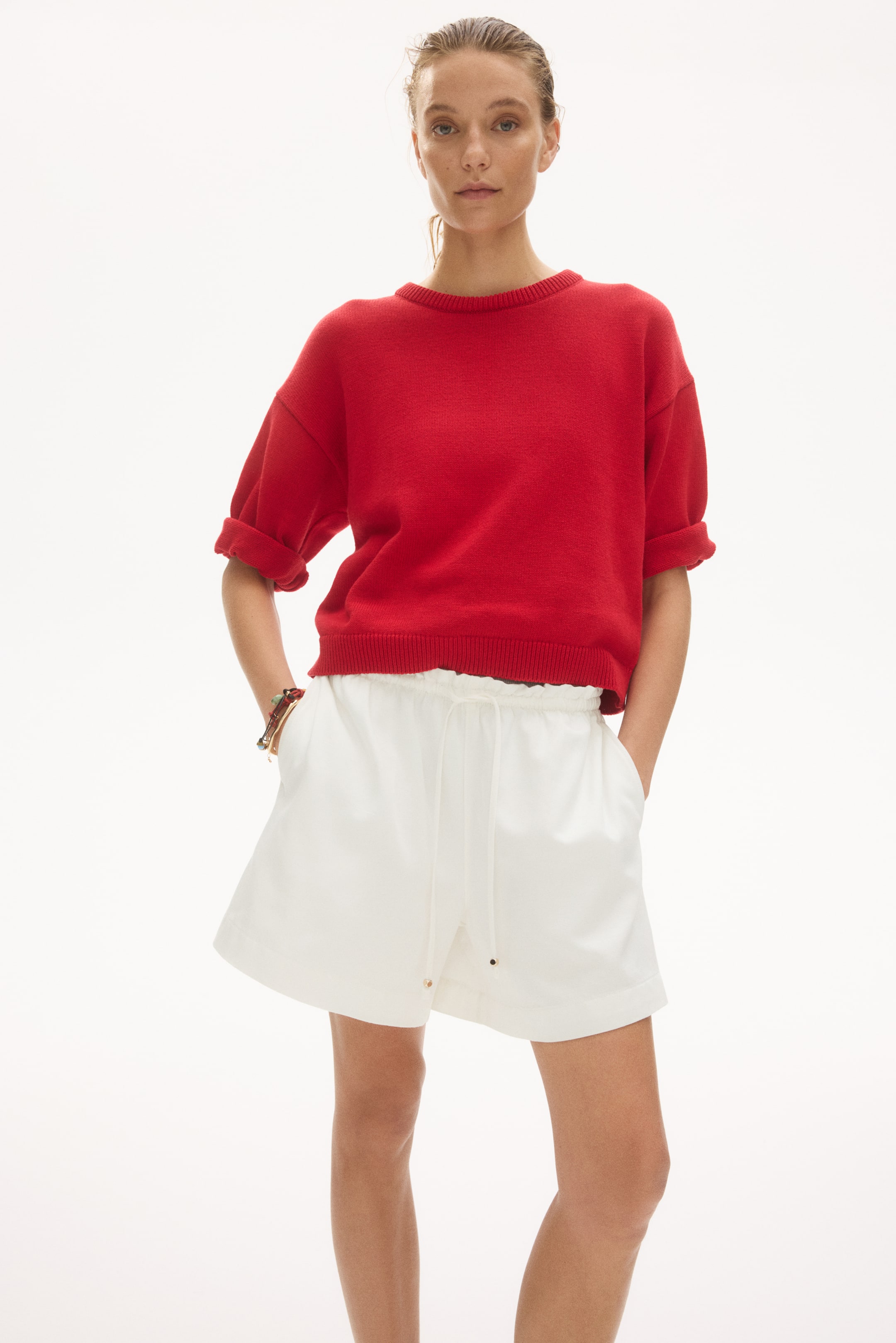 Denim Drawstring Shorts