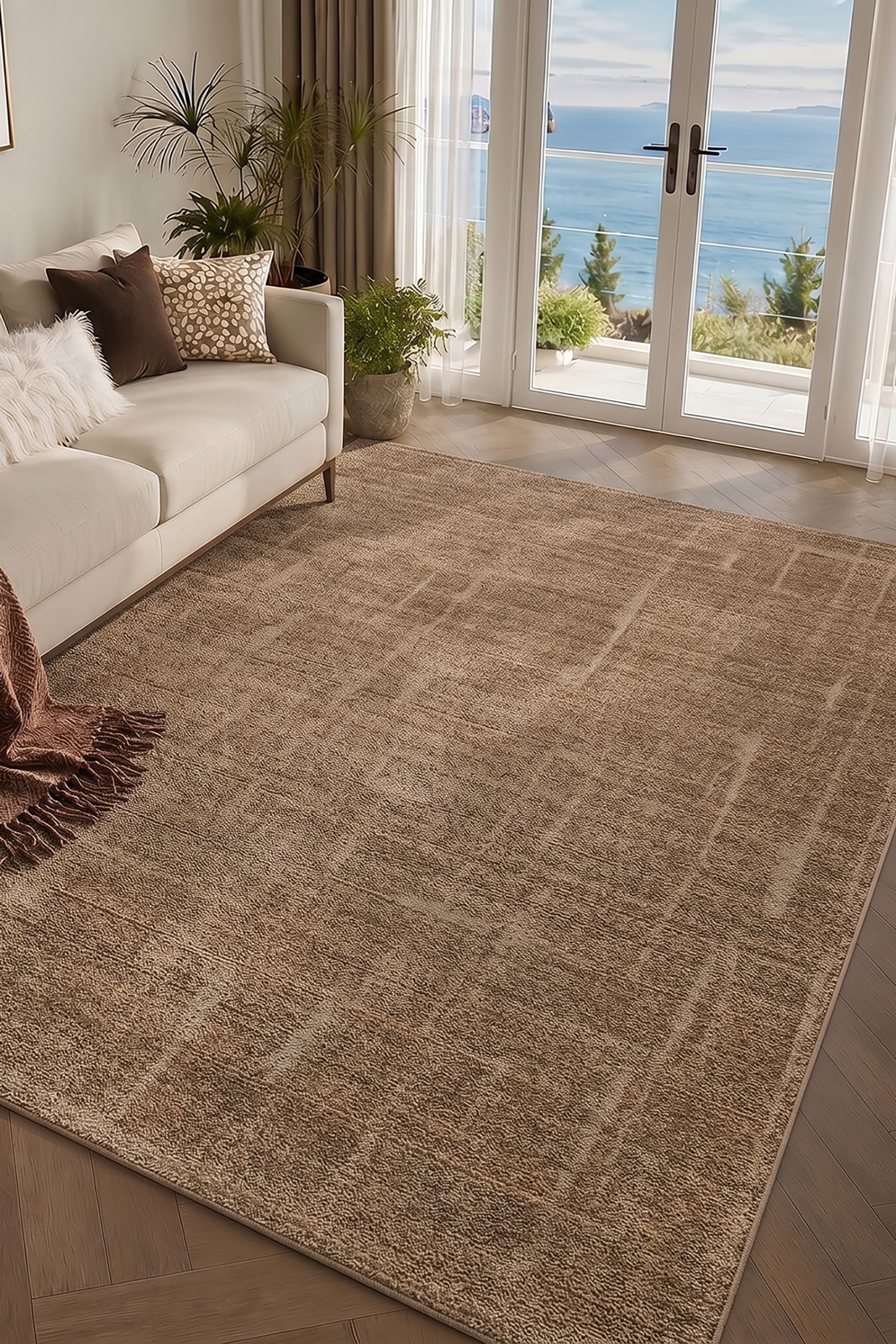 Alba Modern Graphic Rug - Brown/Green