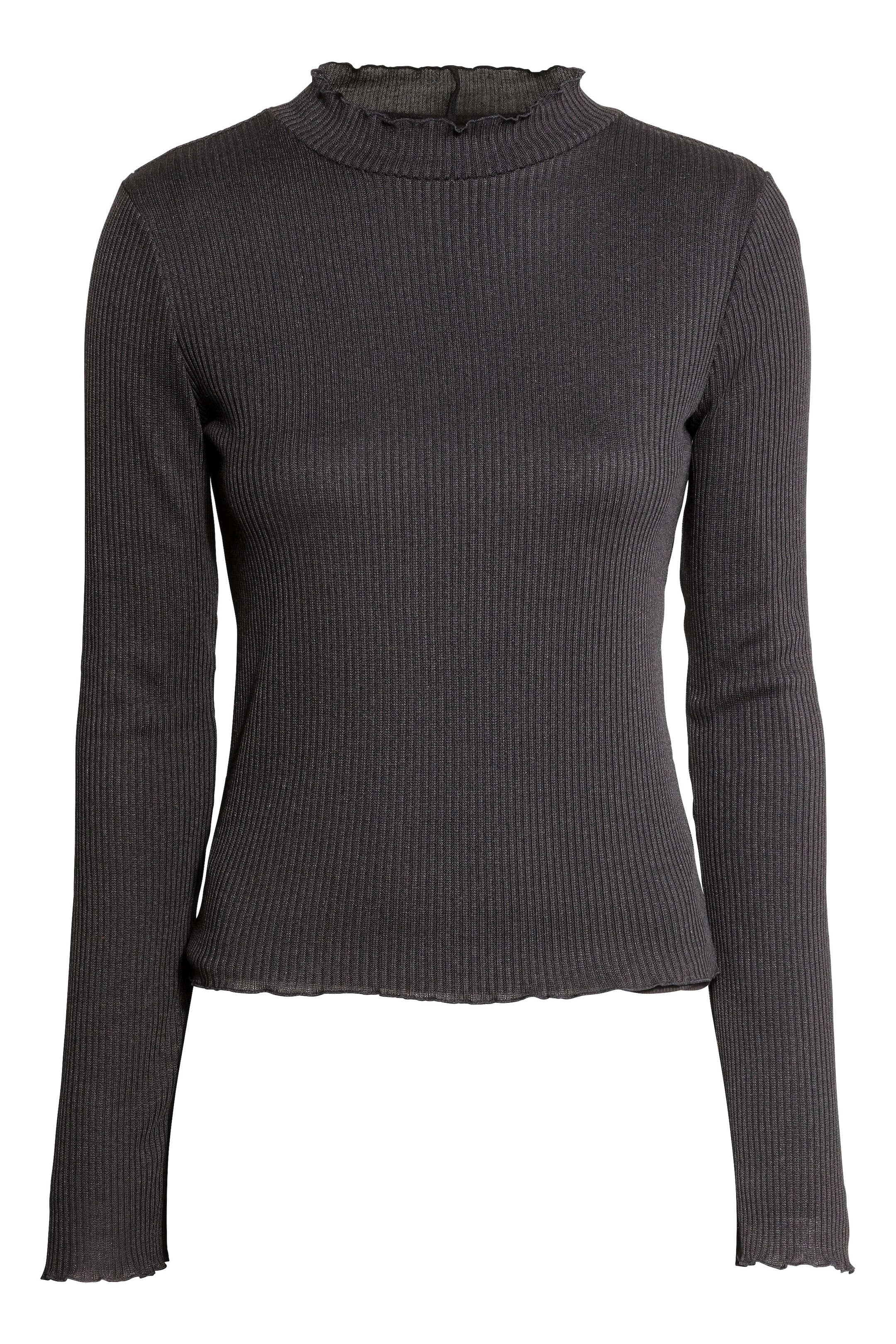 Se større billede: Ribstrikket trøje - Sort - DAME | H&M DK 1