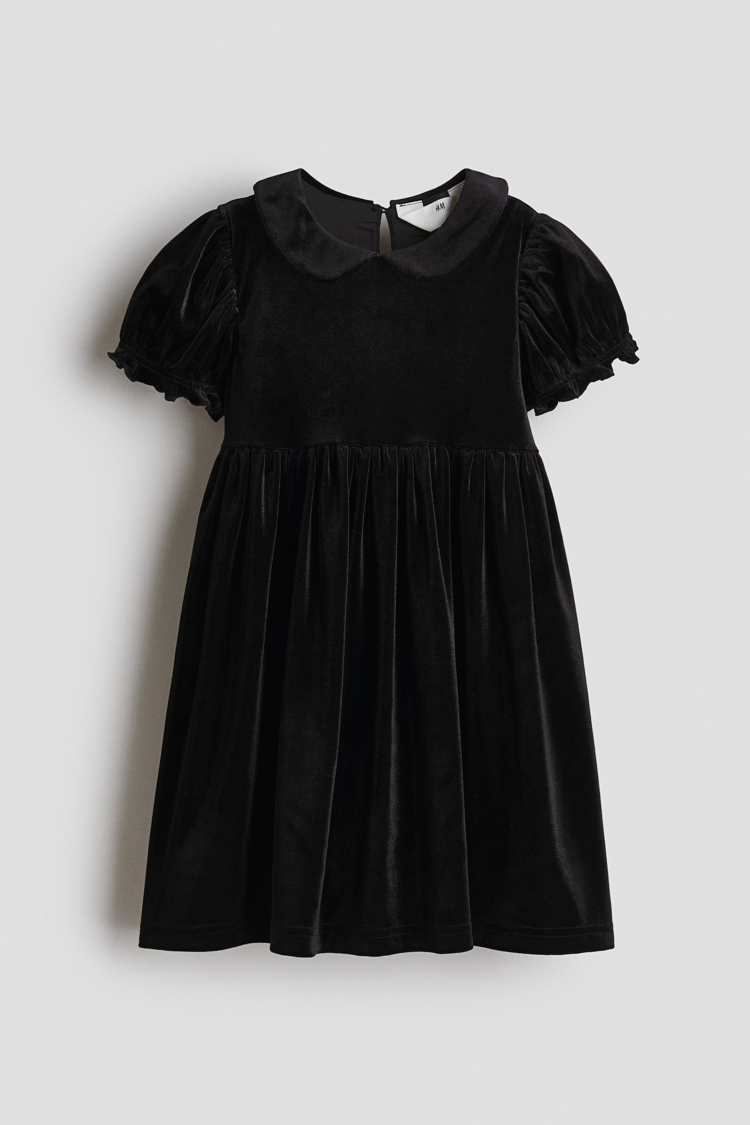 Vestido de terciopelo con cuello - Black
