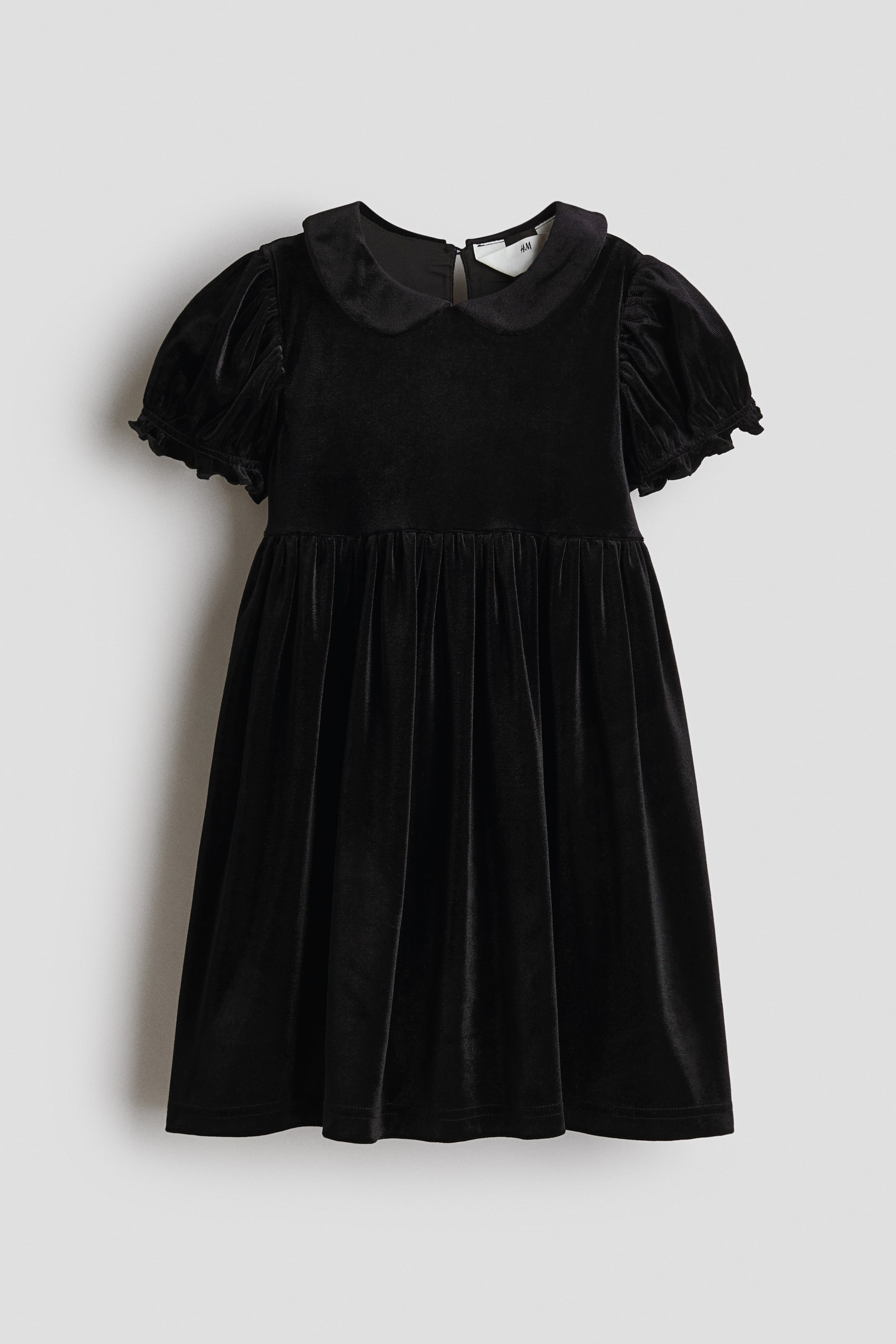 Ampliar la imagen: Vestido de terciopelo con cuello - Negro - Kids | H&M MX 1