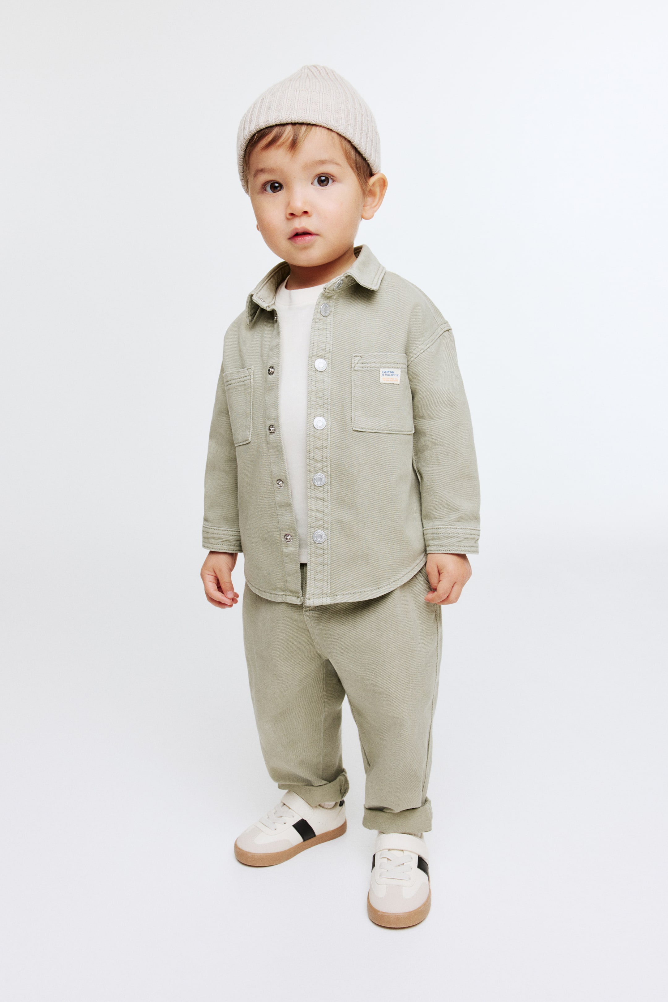 Xem ảnh lớn hơn: Áo sơ mi khoác nhẹ cotton denim - Màu xanh kaki nhạt - Kids | H&M VN 3