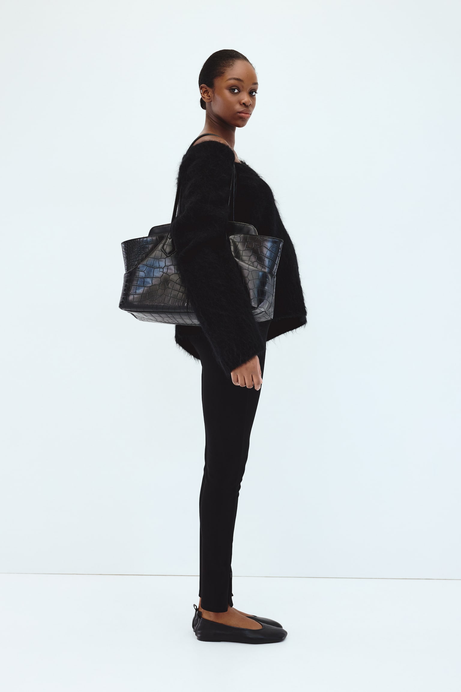 MAMA Zip-hem leggings - Black - 6