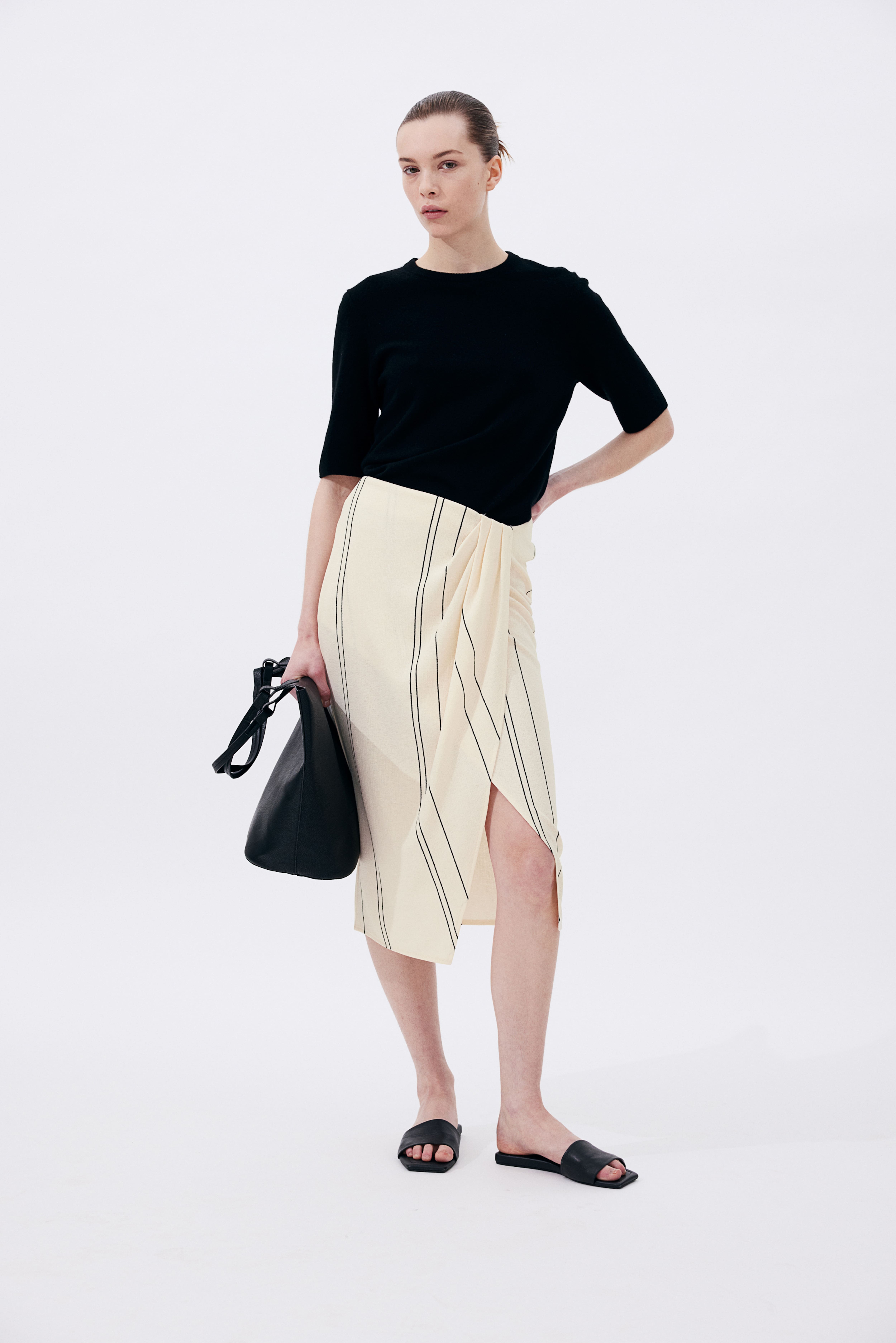 H&m wrap front skirt best sale