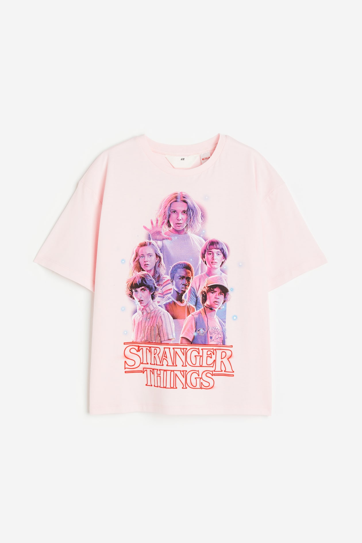 T-shirt en coton imprimé Rose clair/Stranger Things ENFANT H&M FR