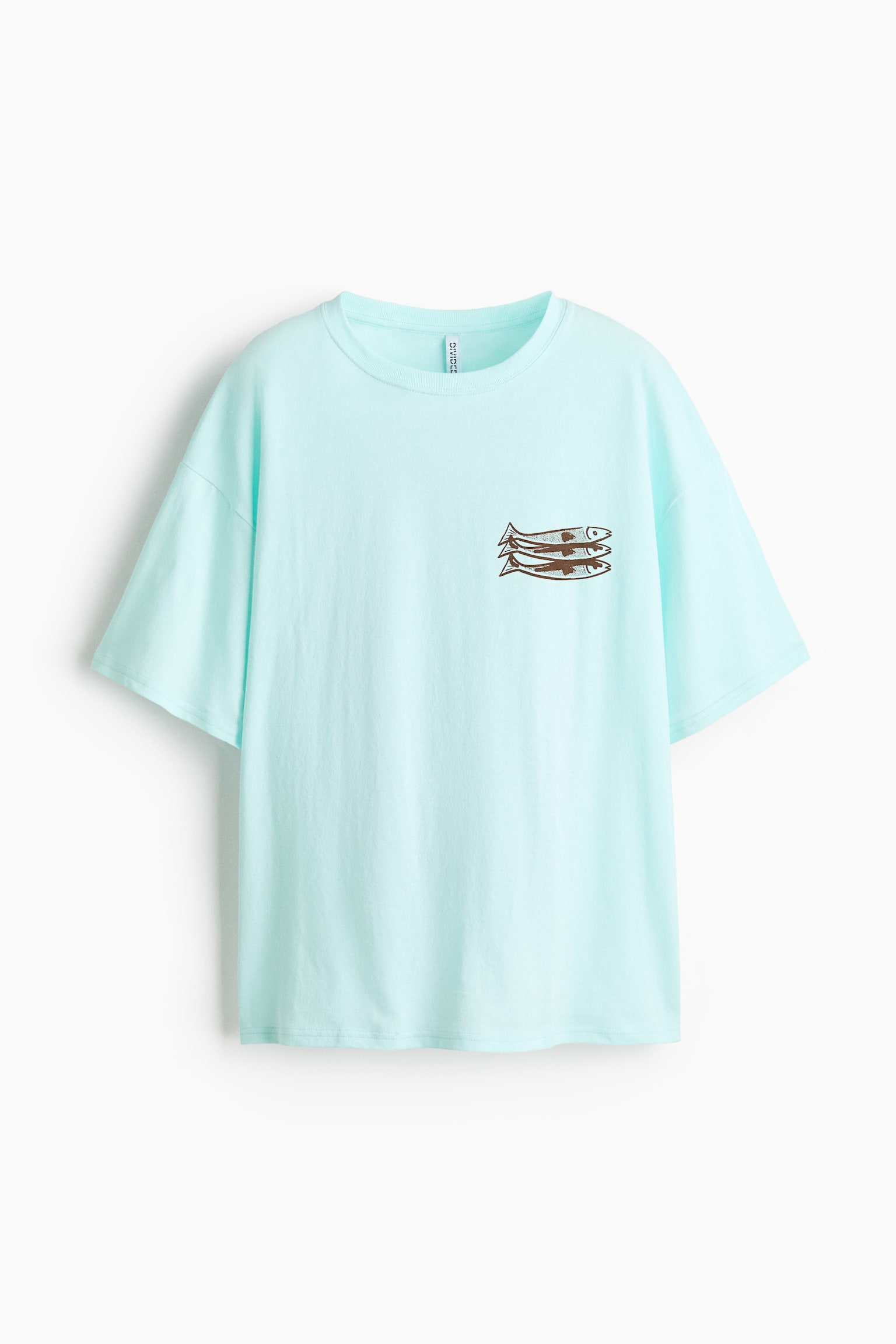 Oversized printed T-shirt - Light turquoise/Sardines/Grey marl/Striped/Cream/Ocean Soul/Light yellow/Vacanze/Pale yellow/The New Issue/Cream/All For You/White/Palm trees/Dark brown/Sun/Light turquoise/Del Mare/Dark grey/Palm tree/Cream/Seashells - 1