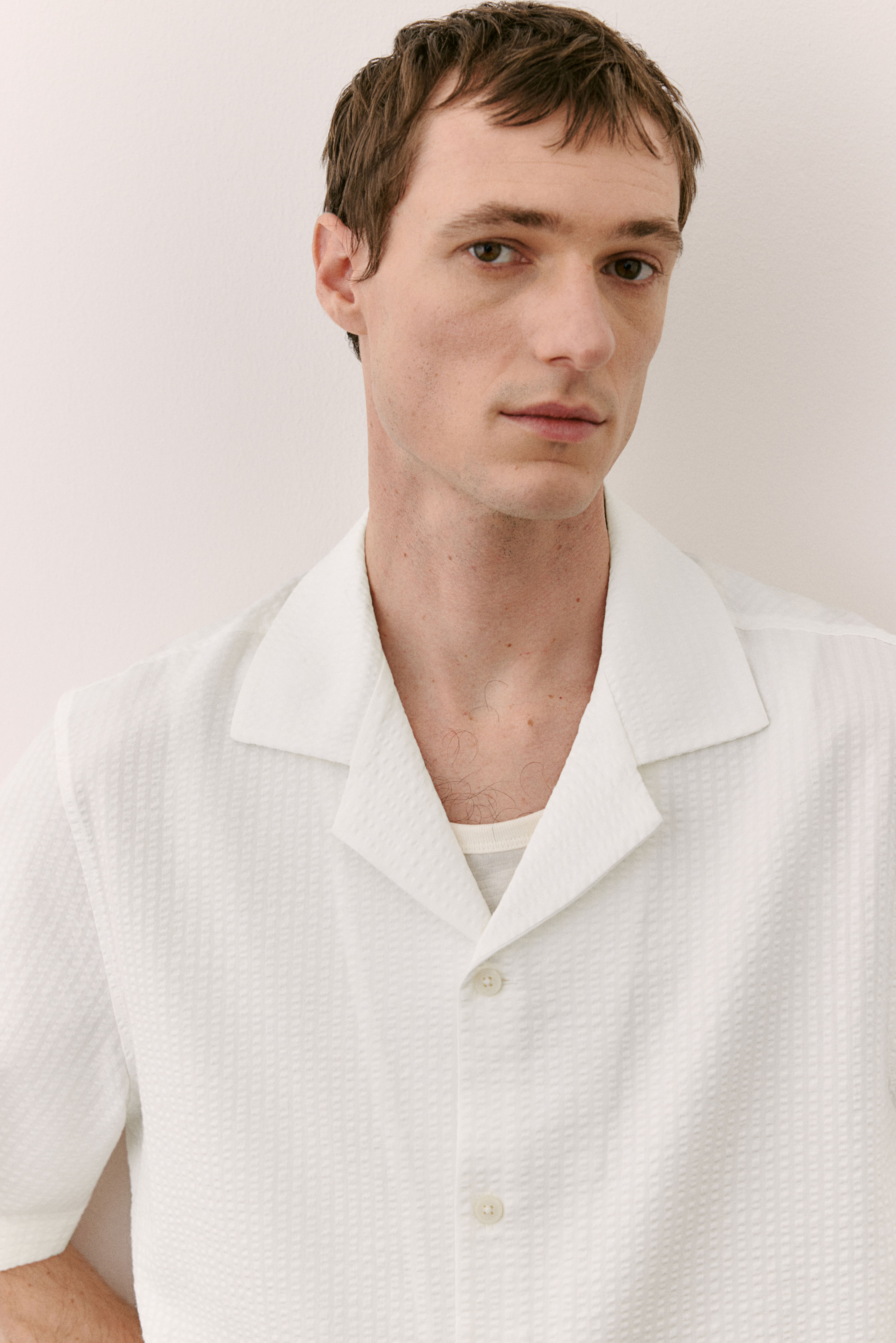 Regular Fit Seersucker shirt - White - Men | H&M GB