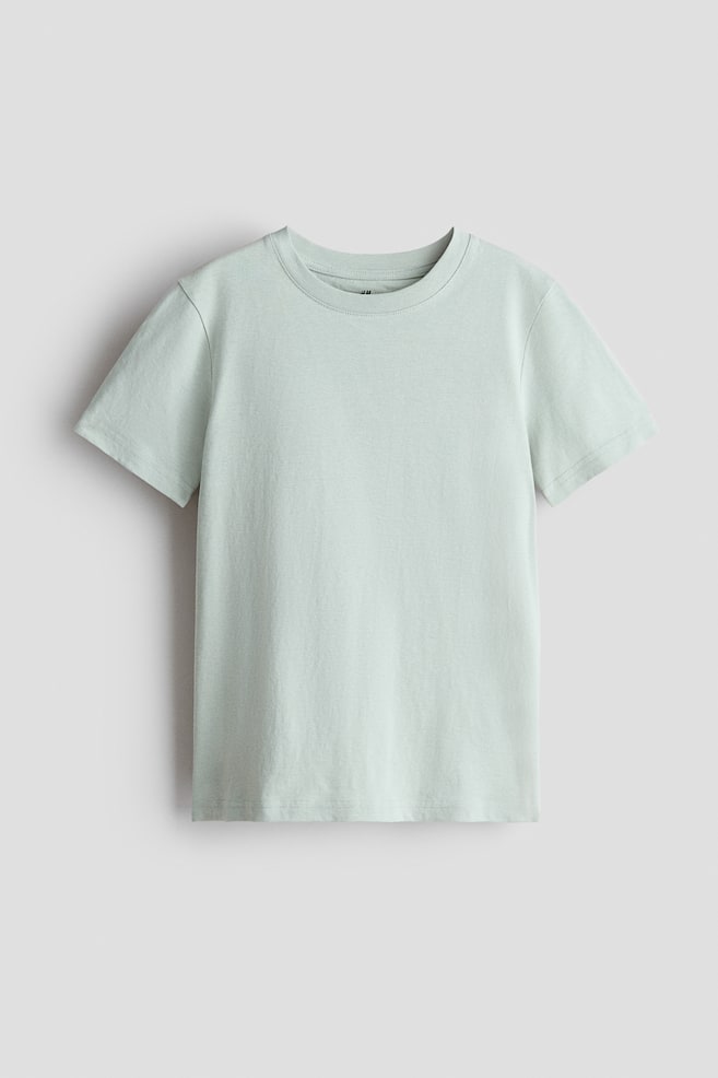 Cotton T-shirt - Light dusty green/Dark green/Light blue/Red/Navy blue/Striped/Light dusty blue/Beige marl/Black/White/Light beige marl/Black/Grey/Sage green - 1