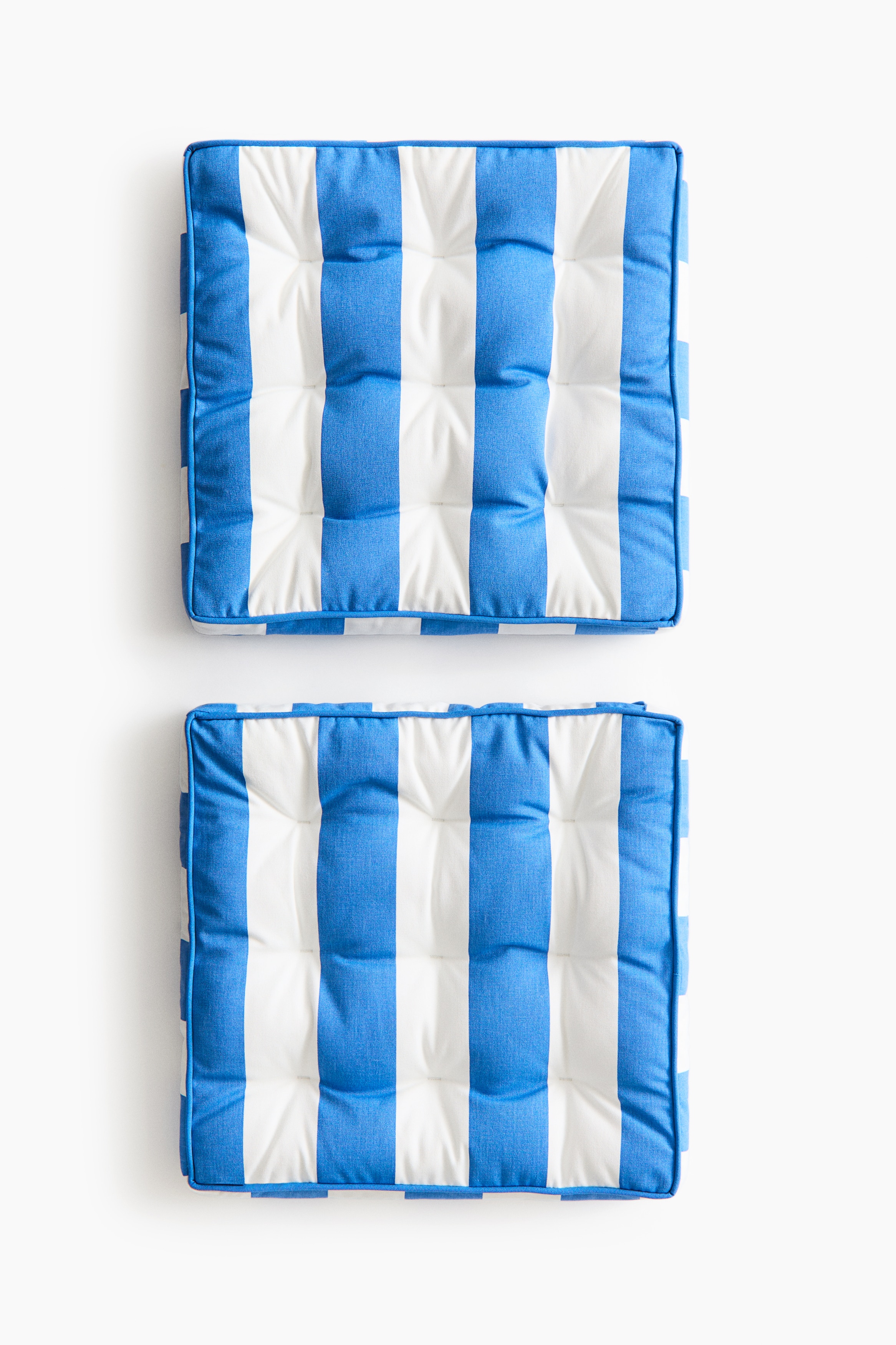 2-pack outdoor seat cushions - Azul/Rayas/Gris oscuro/Rayas/Verde oscuro/Rayas