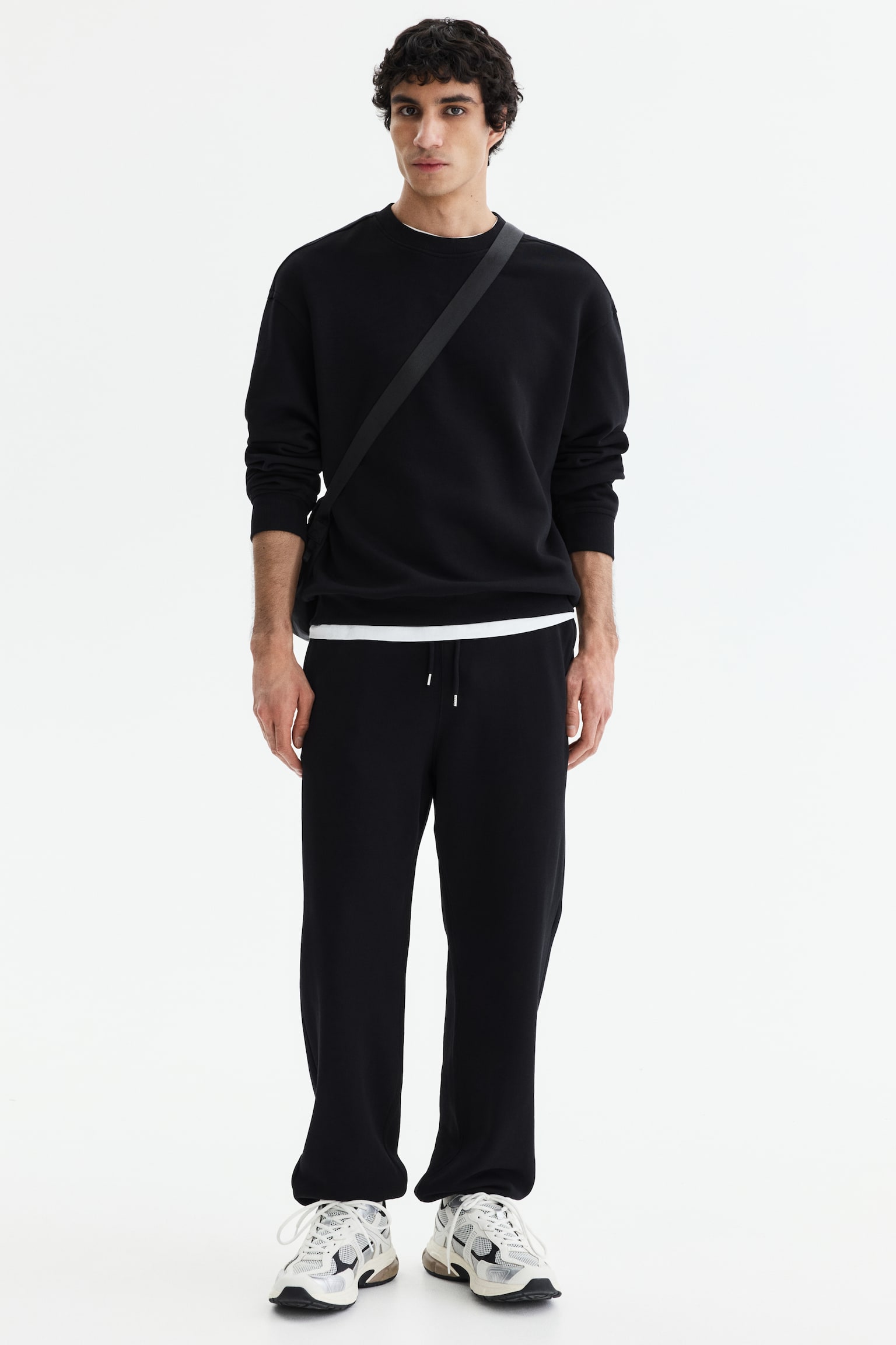 Relaxed-Fit Sweatpants - Black/Light gray melange/Gray/Navy blue - 2