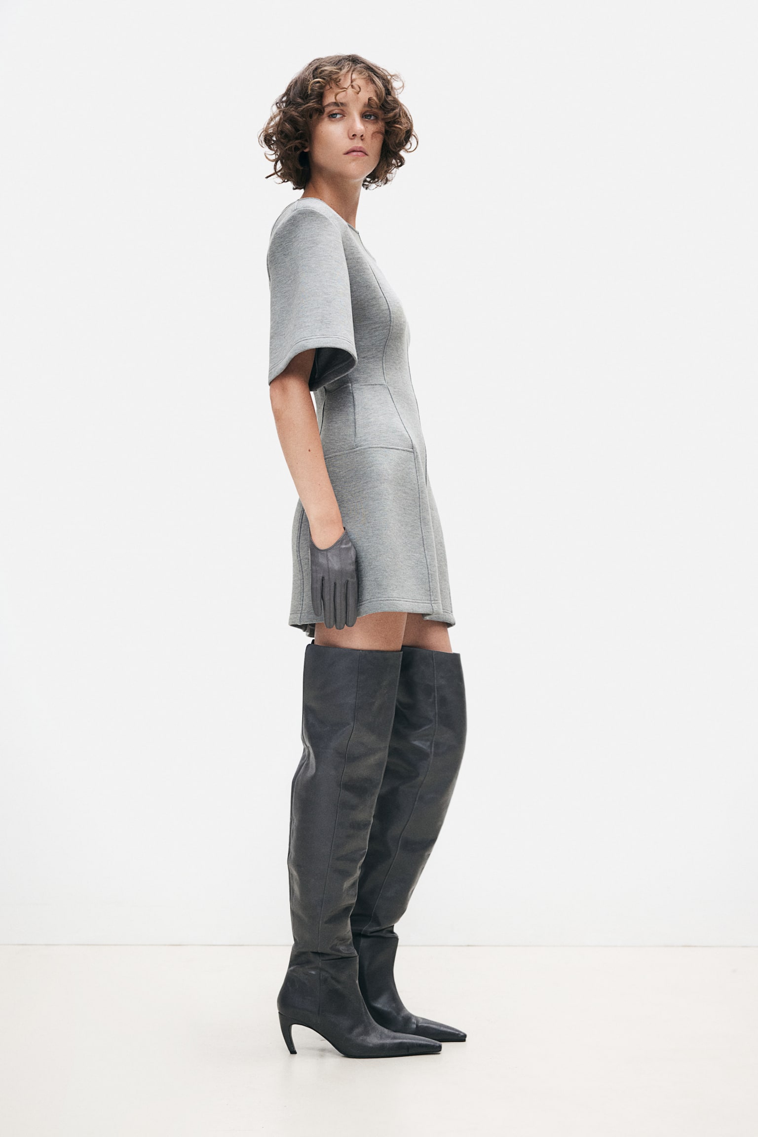 Hourglass T-shirt dress - Grey marl - 7