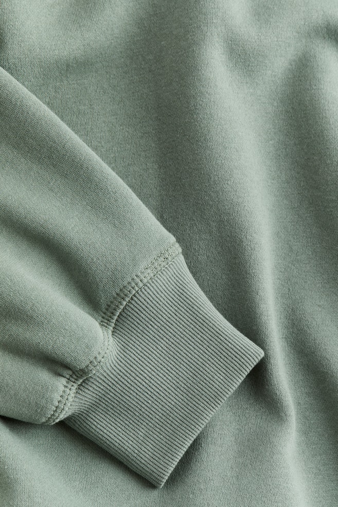 Oversized sweatshirt - Kakigrønn/Sort/Lys gråmelert/Mørk grå - 2