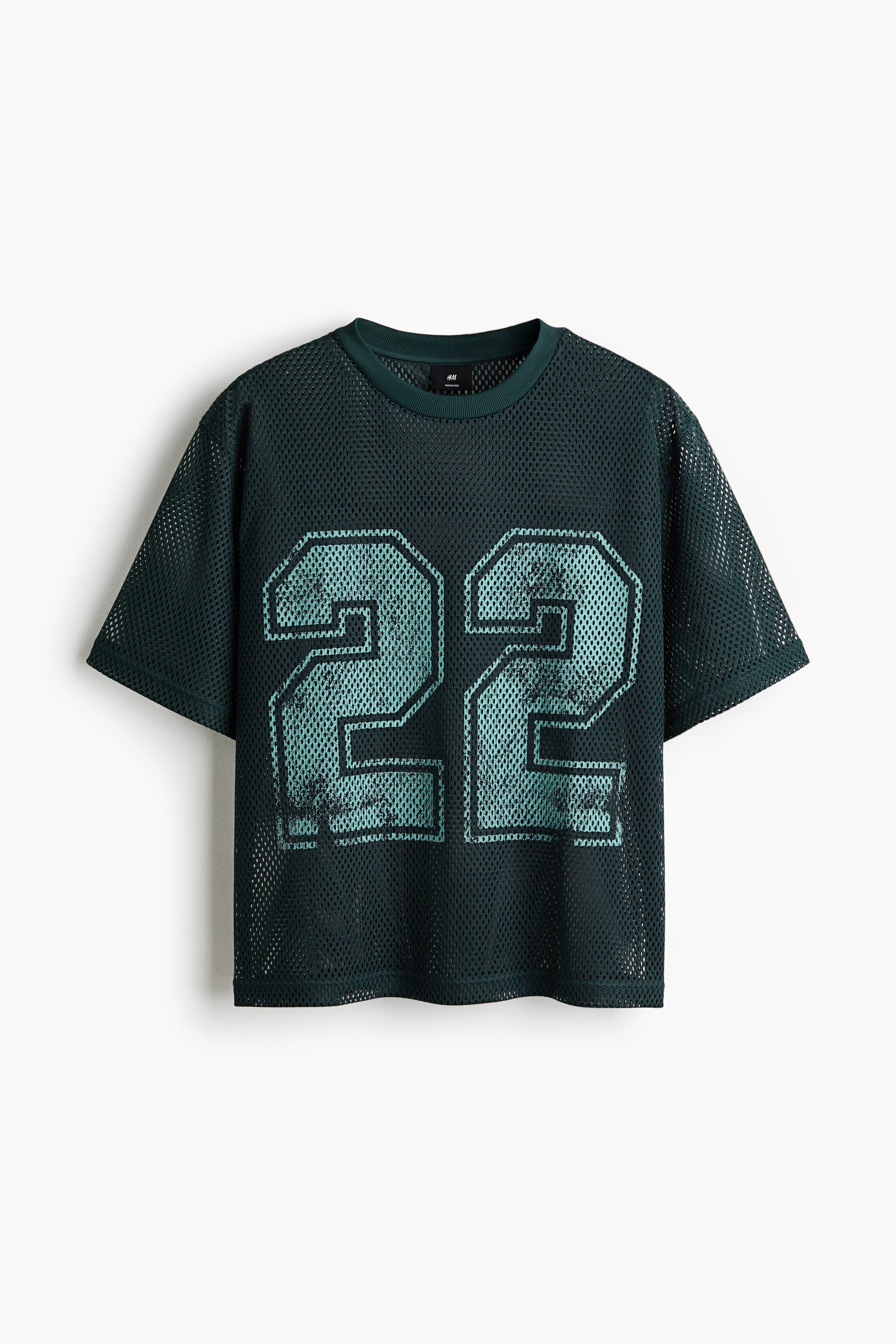 Oversized Printed Mesh T-Shirt