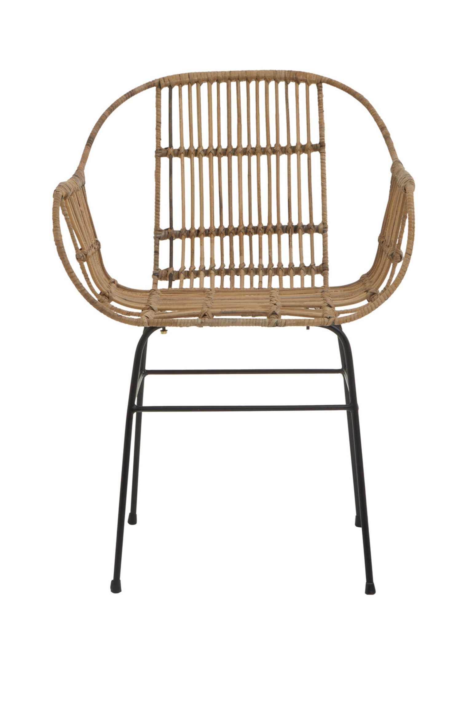 Java Rattan And Metal Armchair Chair - Natural - 1