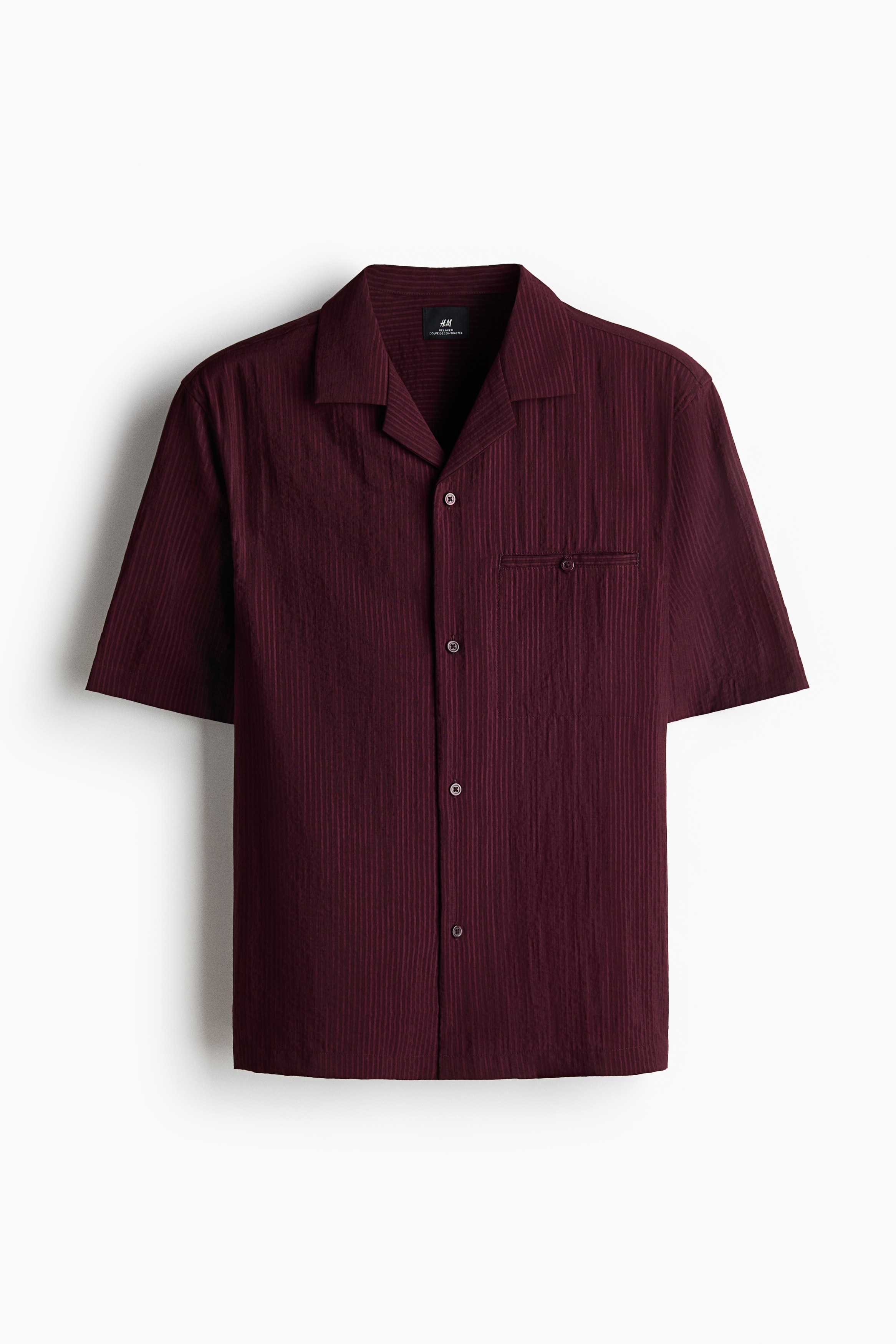 Relaxed Fit Resort shirt - Burgundy/Cream/Light blue