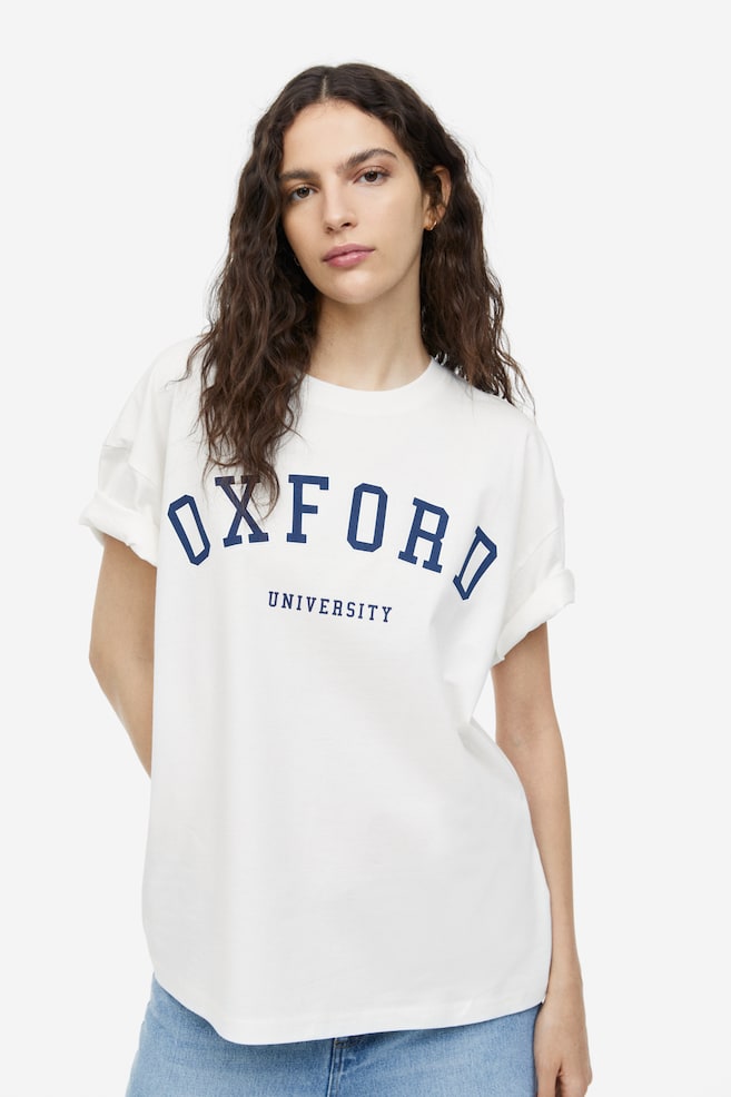 Oversized printed T-shirt - White/Oxford University/Cream/NFL/White/Mickey Mouse/Light grey marl/New York Jets/dc/dc/dc/dc/dc/dc/dc/dc - 1