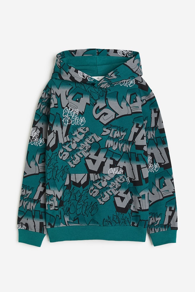 Printed hoodie - Dark turquoise/Graffiti/Dark grey/DWNLD/Dark blue/WRLD/Red/Basketball/dc/dc/dc/dc/dc/dc/dc/dc - 1