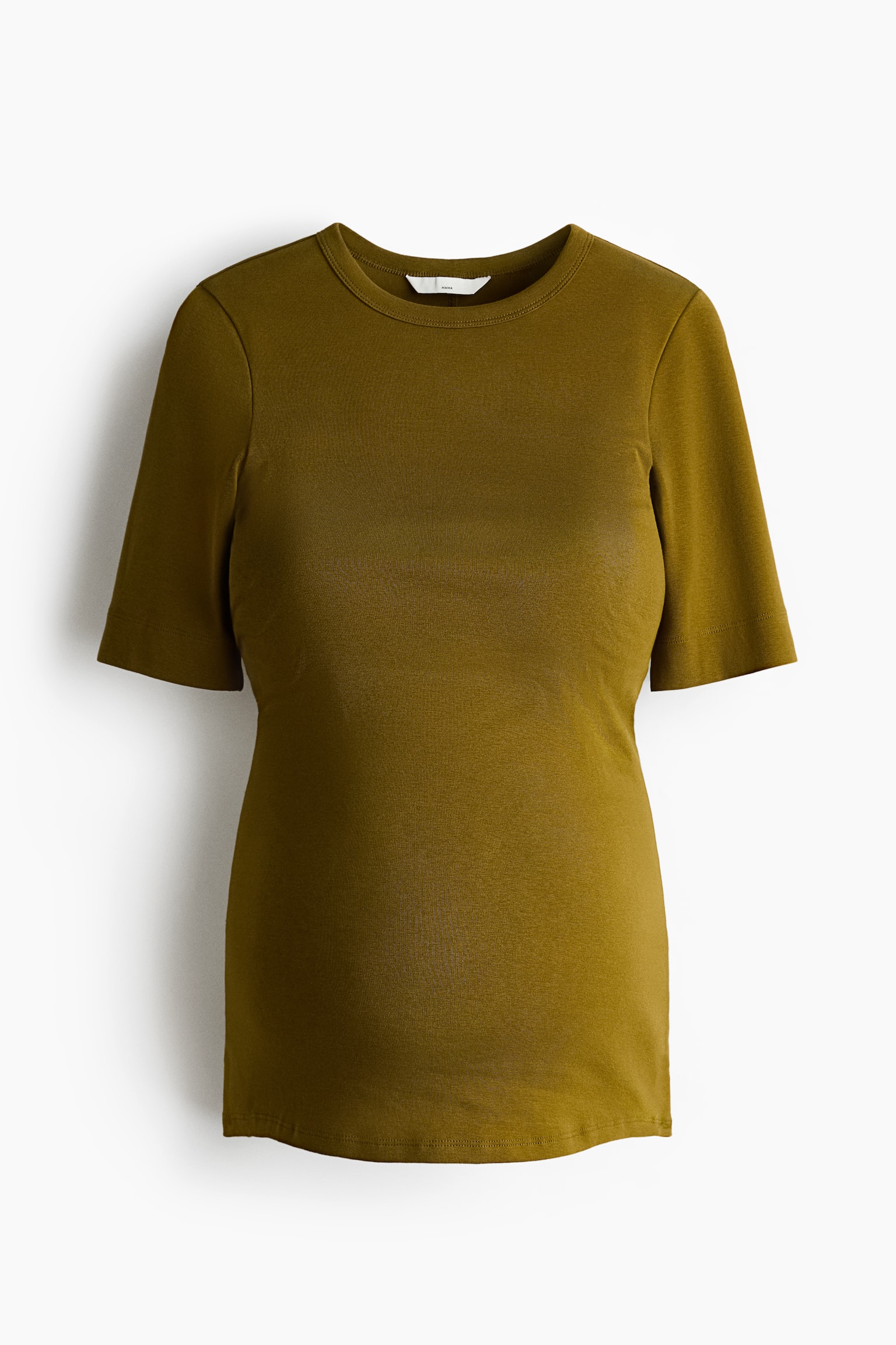 MAMA Fitted T-shirt - Olive green/Dark brown