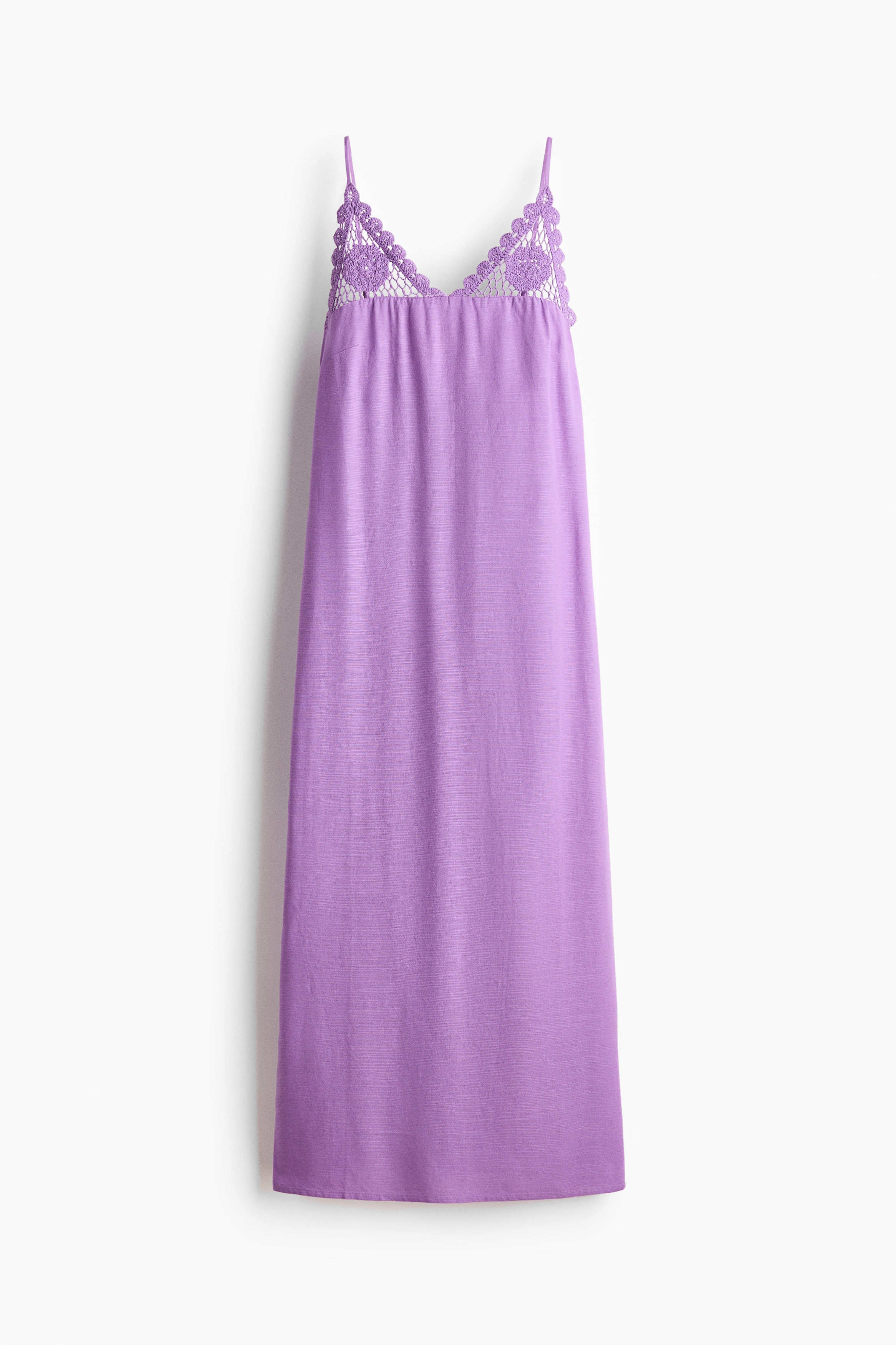 Robe en lin mélangé façon crochet-Violet