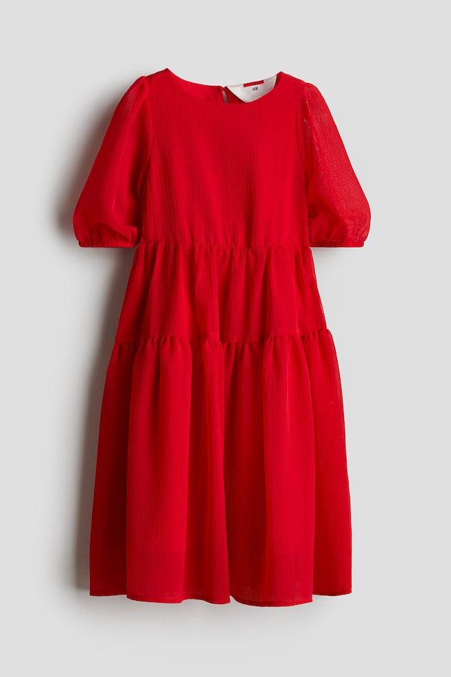Chiffon Dress - Red - 1