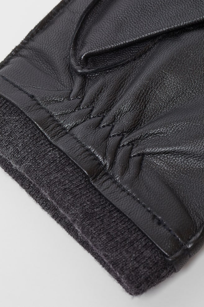 Leather gloves - Black - 4