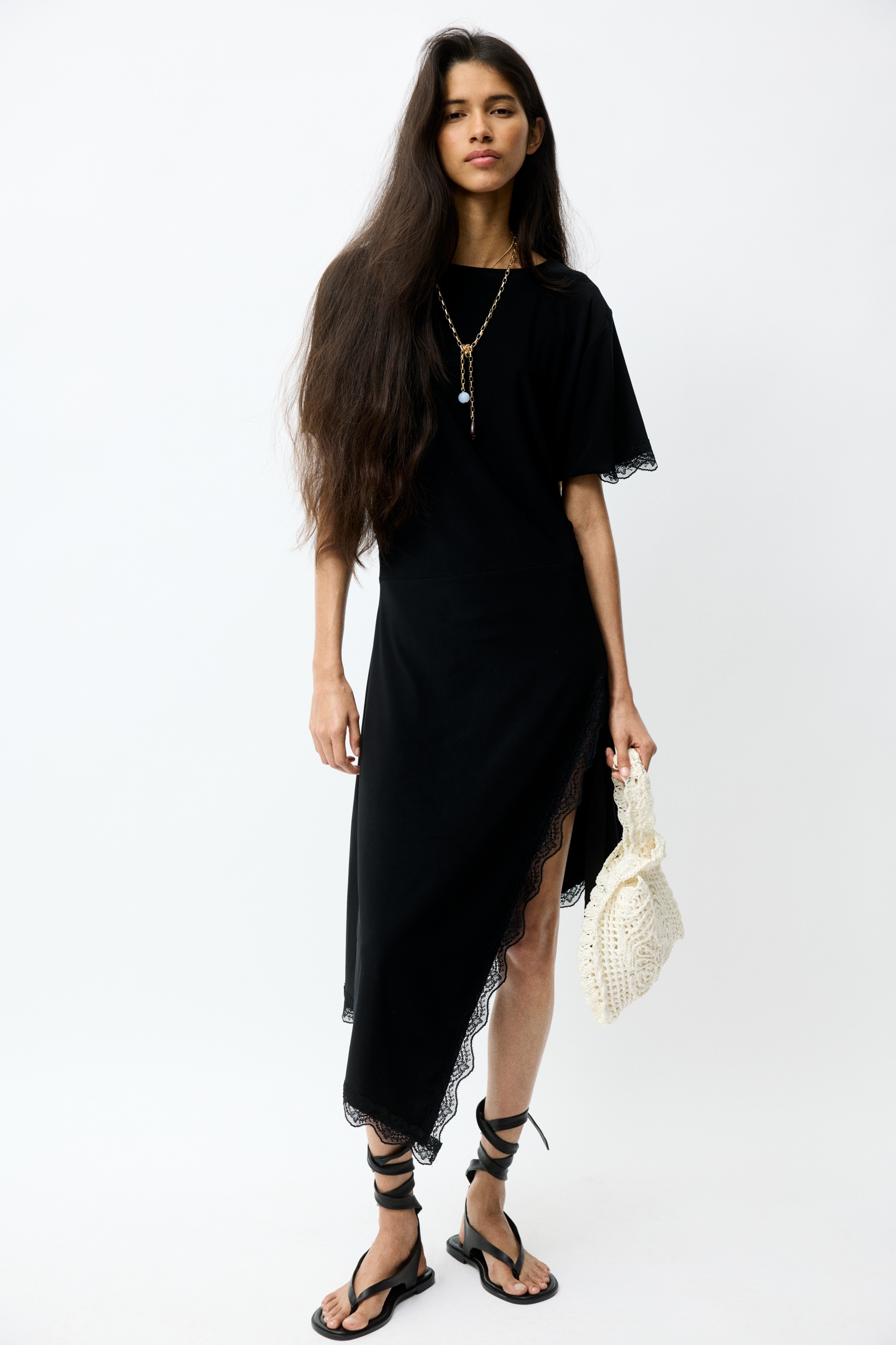 Lace-Trimmed Jersey DressModel
