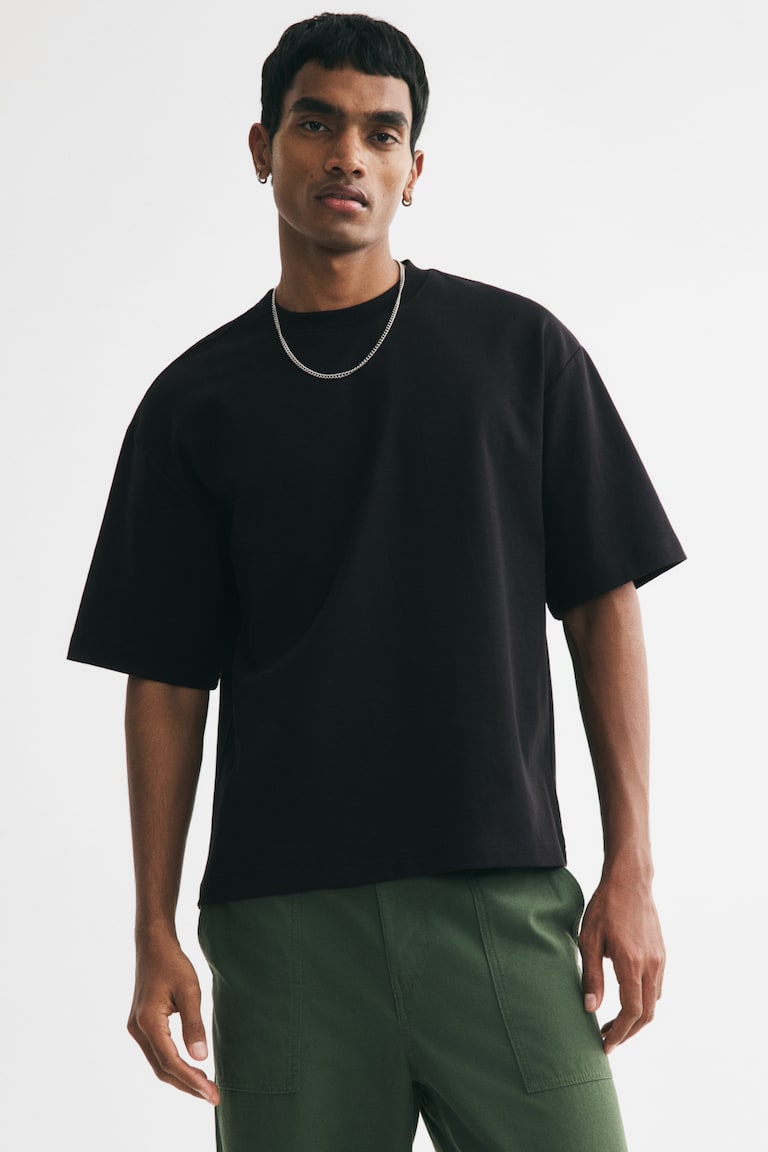 Pamučna majica četvrtastog kroja Relaxed Fit