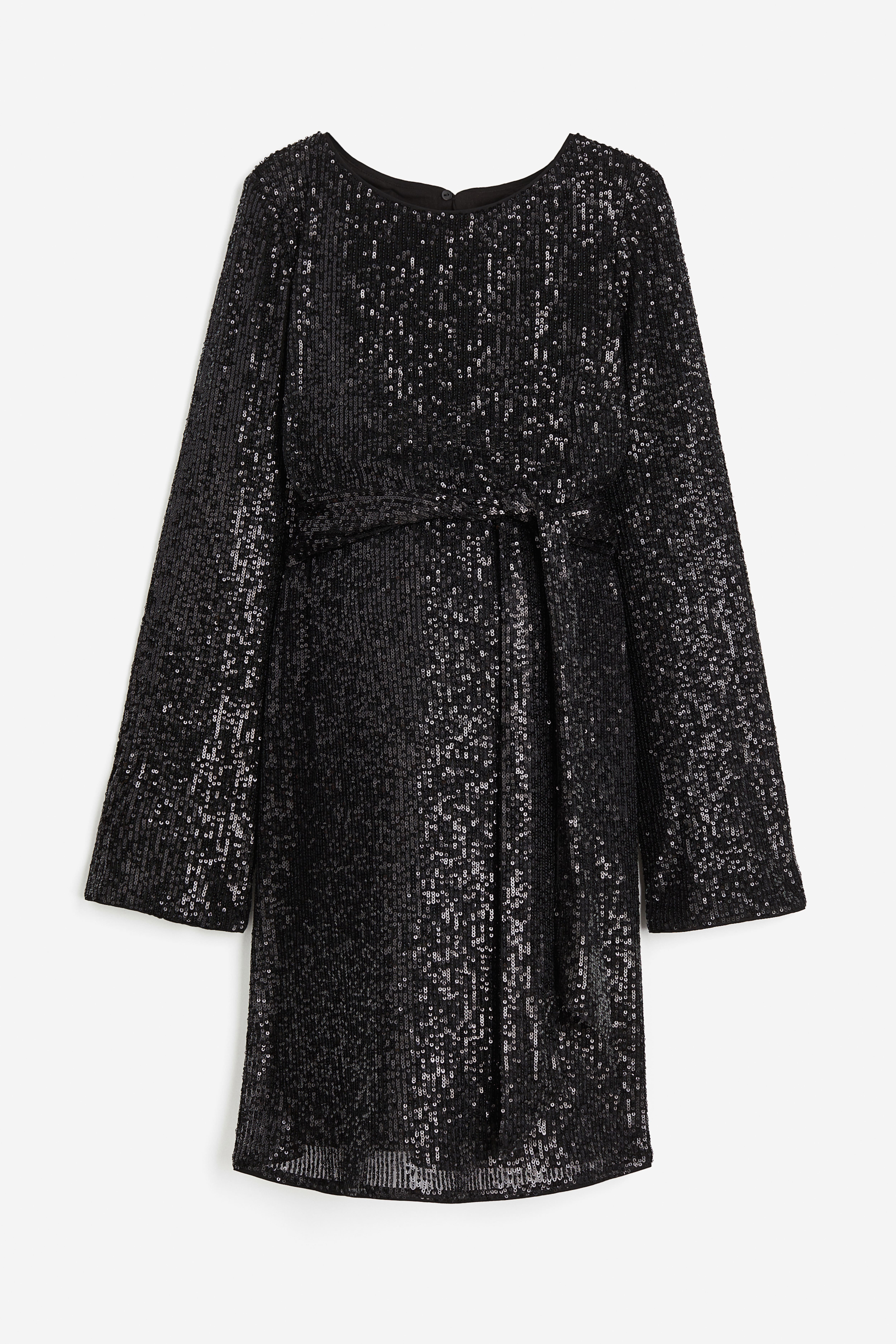 MAMA Robe a paillettes Noir FEMME H M FR