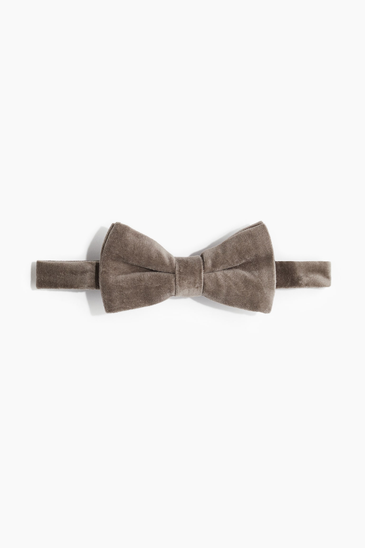 Velvet bow tie - Dark beige/Black - 1