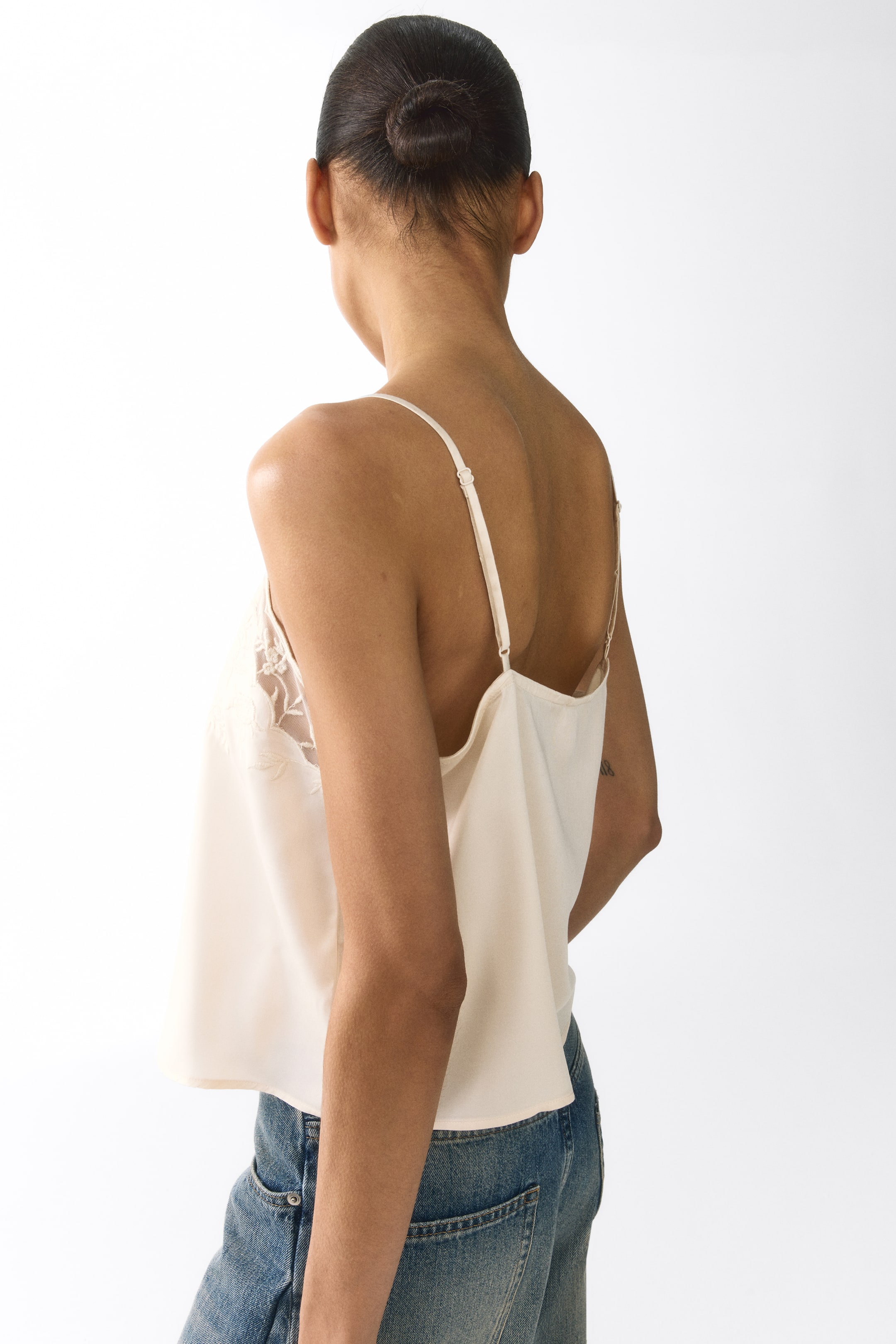 Embroidered-Detail Viscose Top