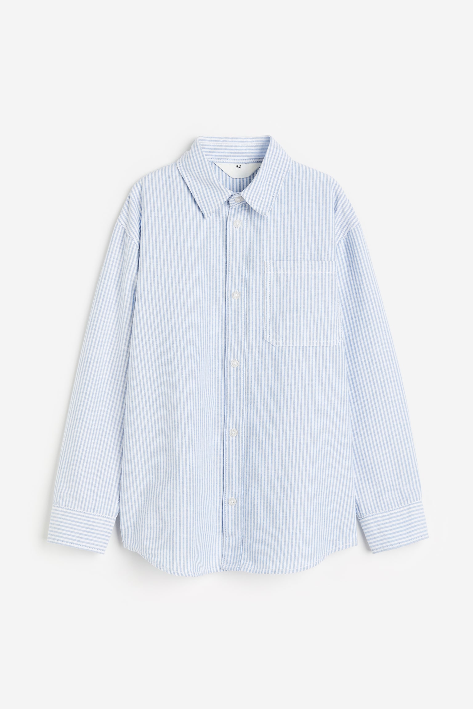 Cotton Shirt - Light blue/Stripe/White - 1