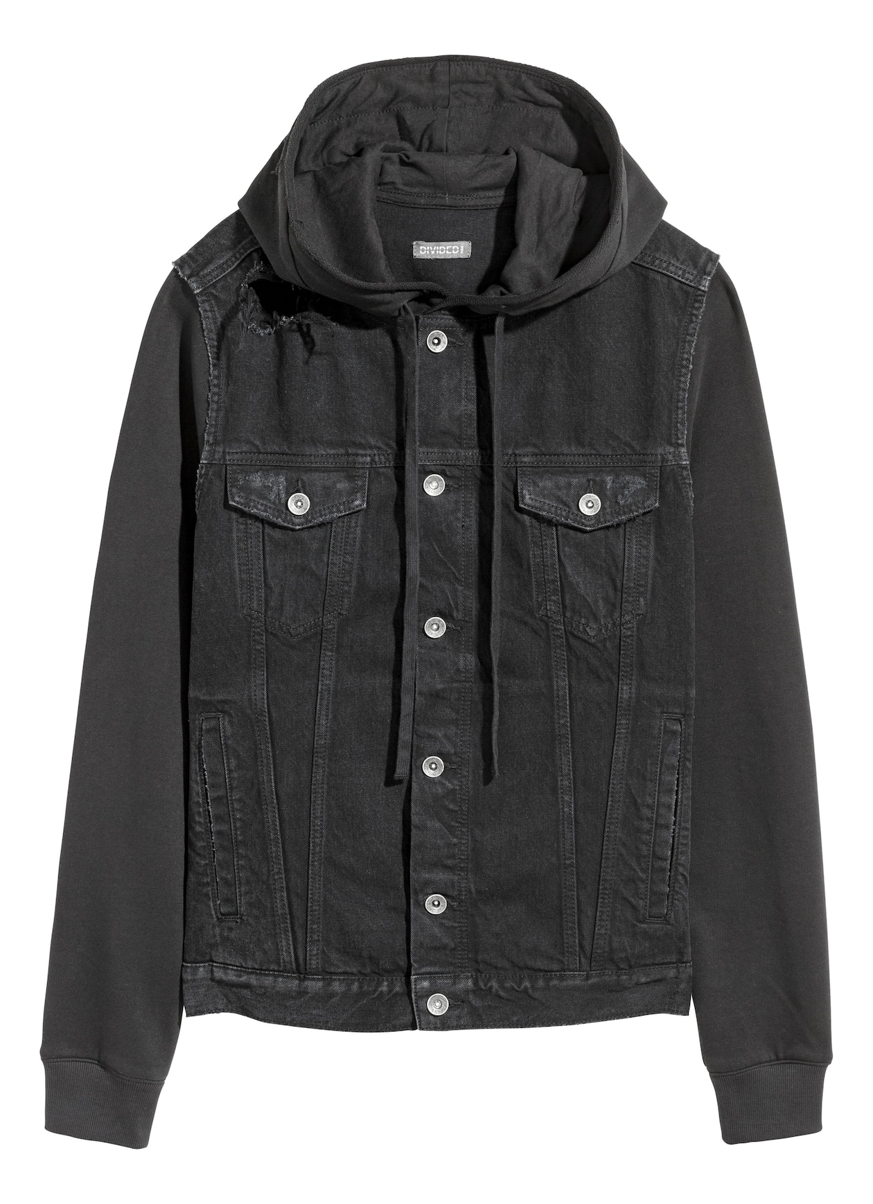 Hooded denim jacket Black Men H&M IE