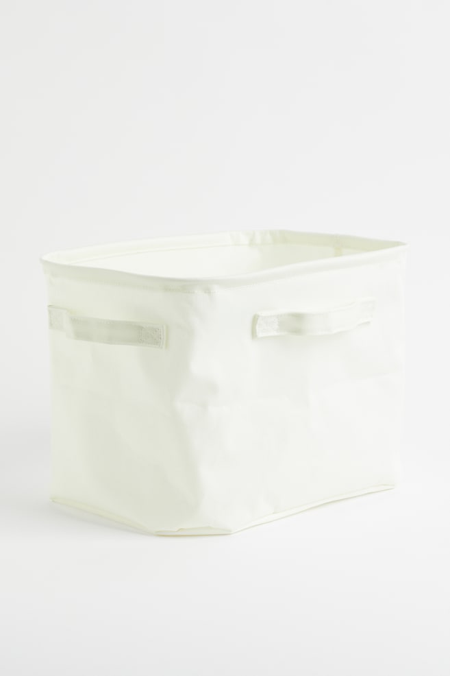 Cotton twill storage basket - White - 1