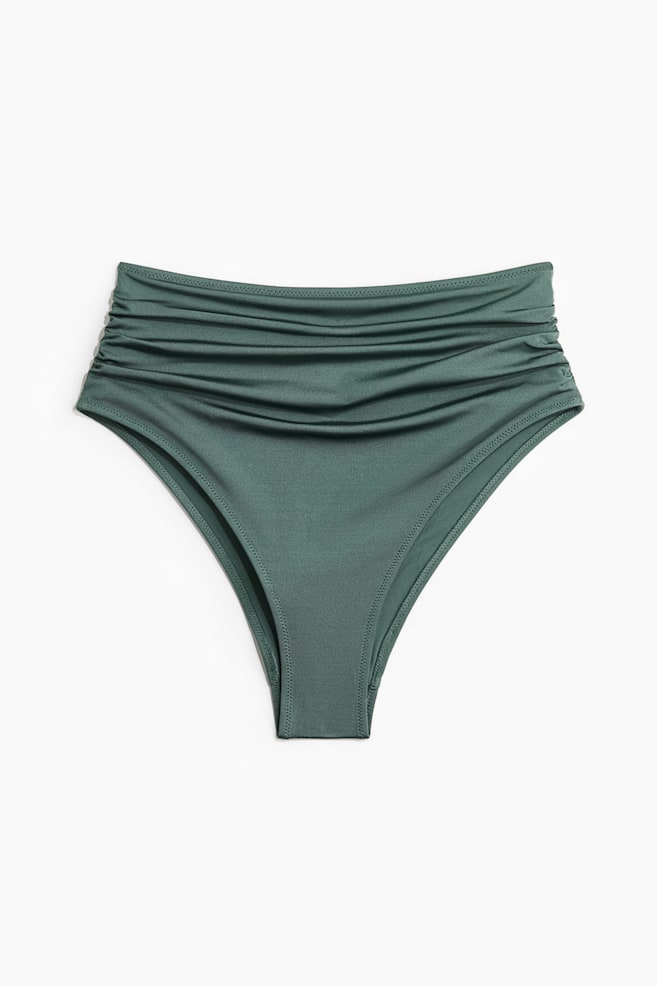 High Waist Cheeky Bikini bottoms - Dusty green/Cream/White/Red patterned/Light yellow - 1