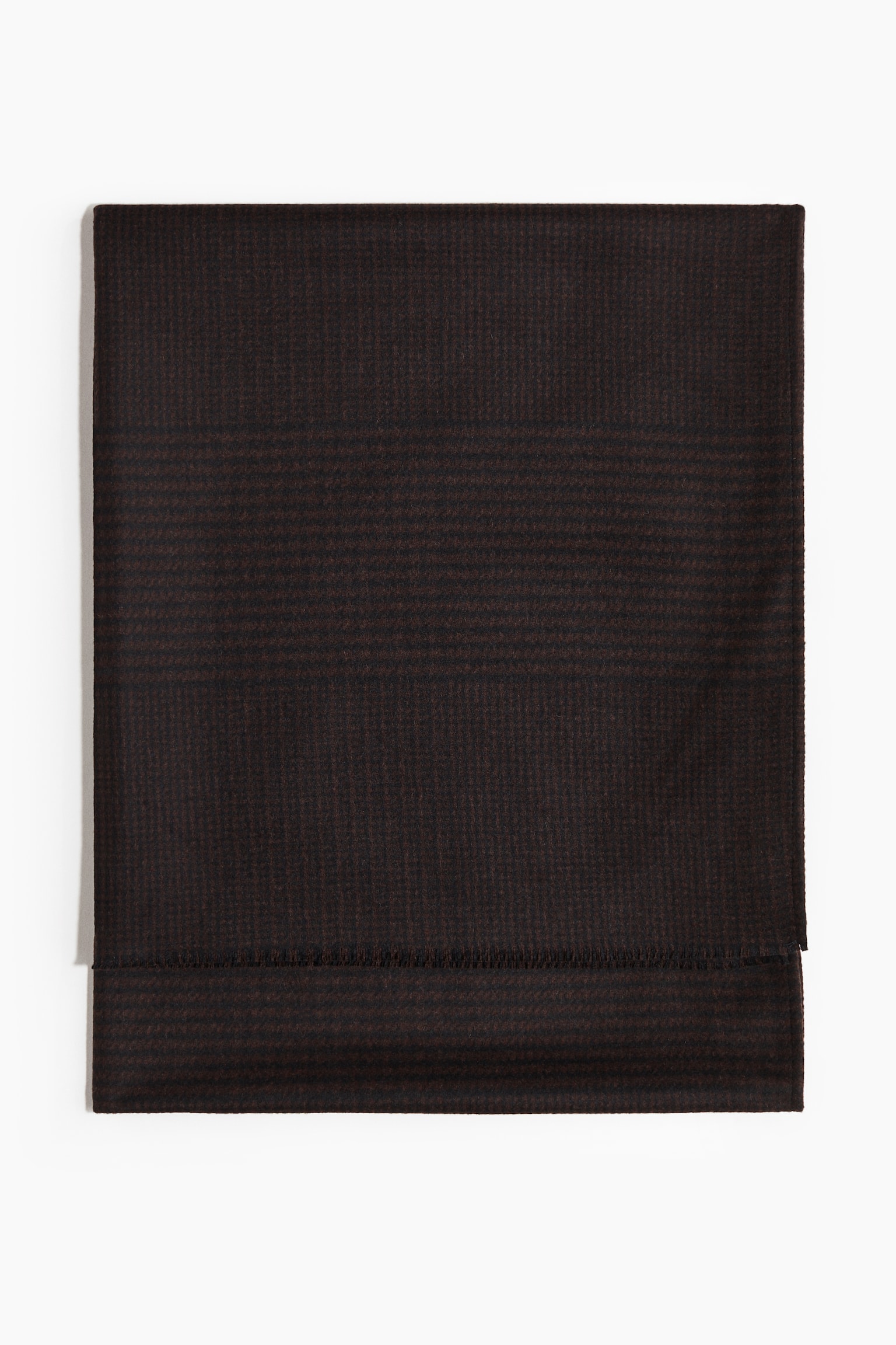 Wool-blend scarf - Dark brown/Checked - 2