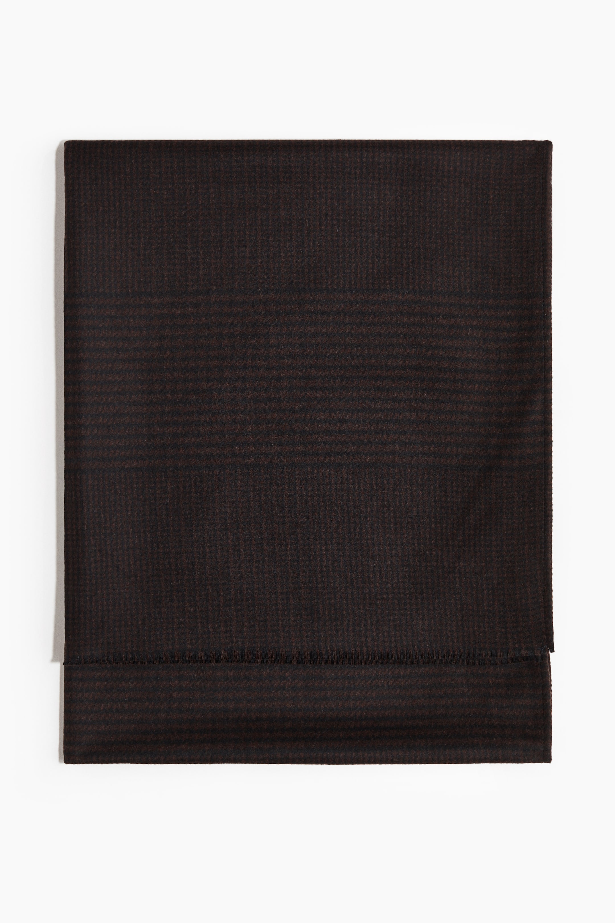 View larger image: Wool-Blend Scarf - Dark brown/checked - Ladies | H&M US 5