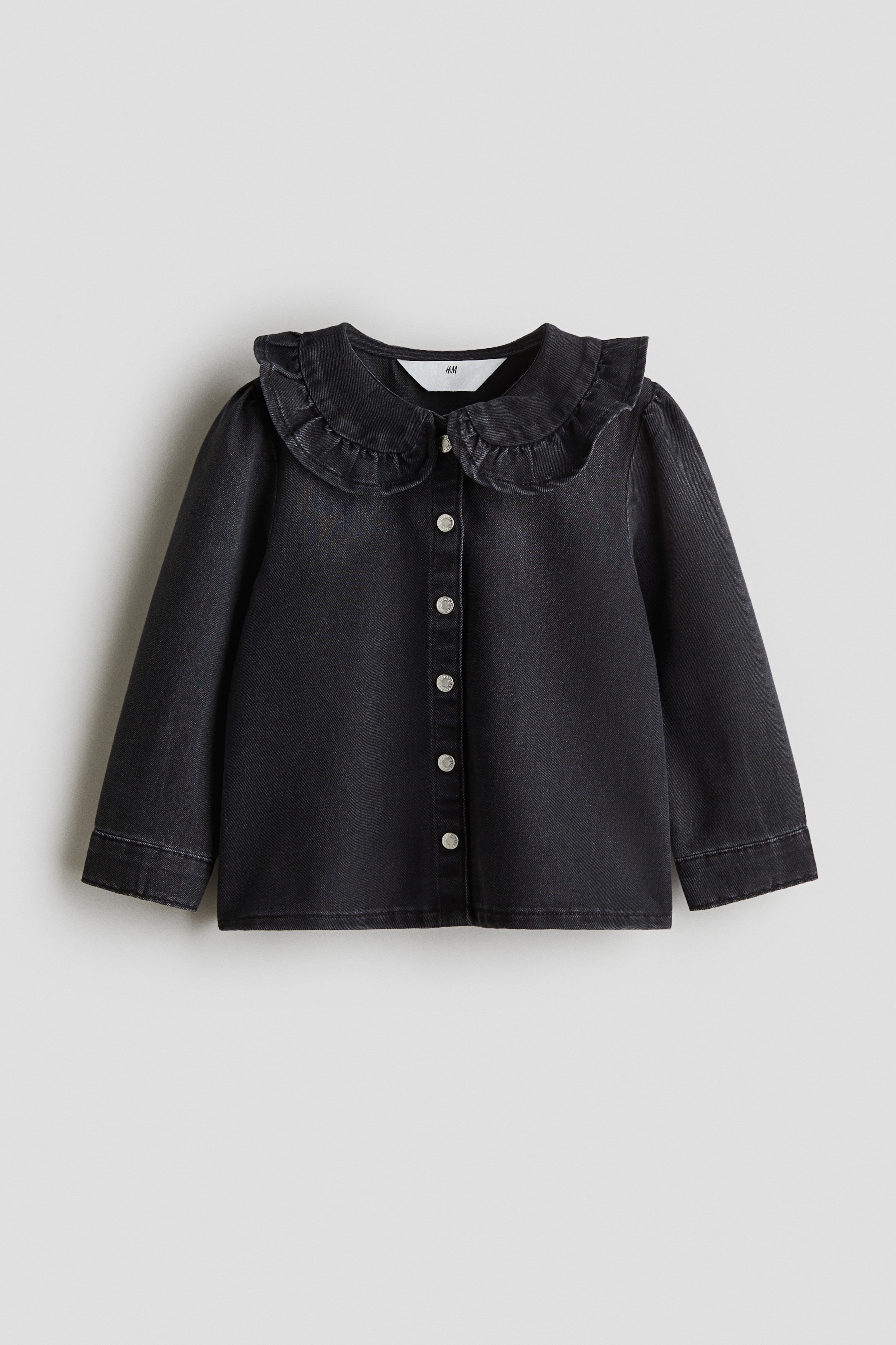 Denim Blouse with Collar