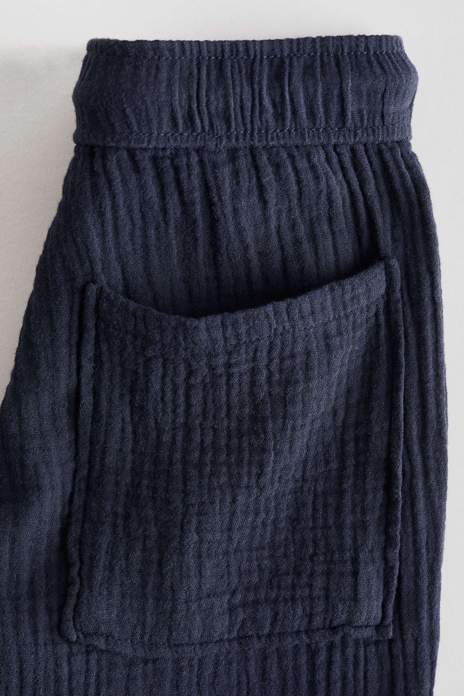 Muslin drawstring trousers - Navy blue/Teal/Dark brown/White/Blue striped - 3